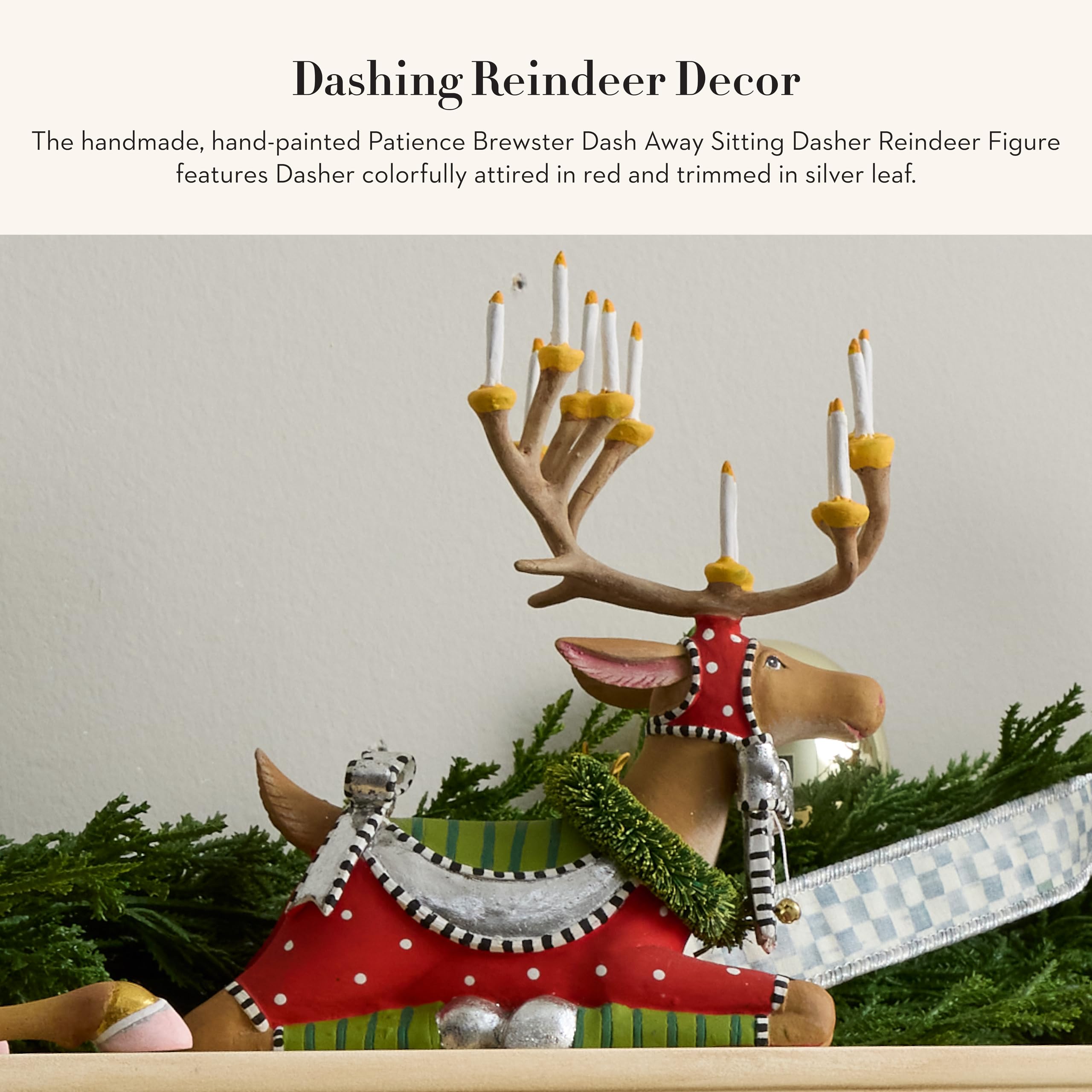 【希少】Patience Brewster ダッシャー トナカイ フィギュア MacKenzie Childs Patience Brewster Dash Away Dancer Reindeer