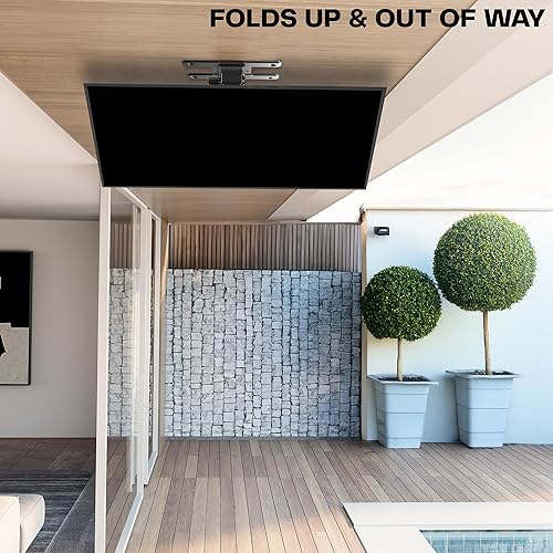 Miniatura 9 de VIVO Soporte eléctrico abatible y giratorio para TV de techo para pantallas de 37 a 70 pulgadas, soporte VESA de techo plano motorizado grande,