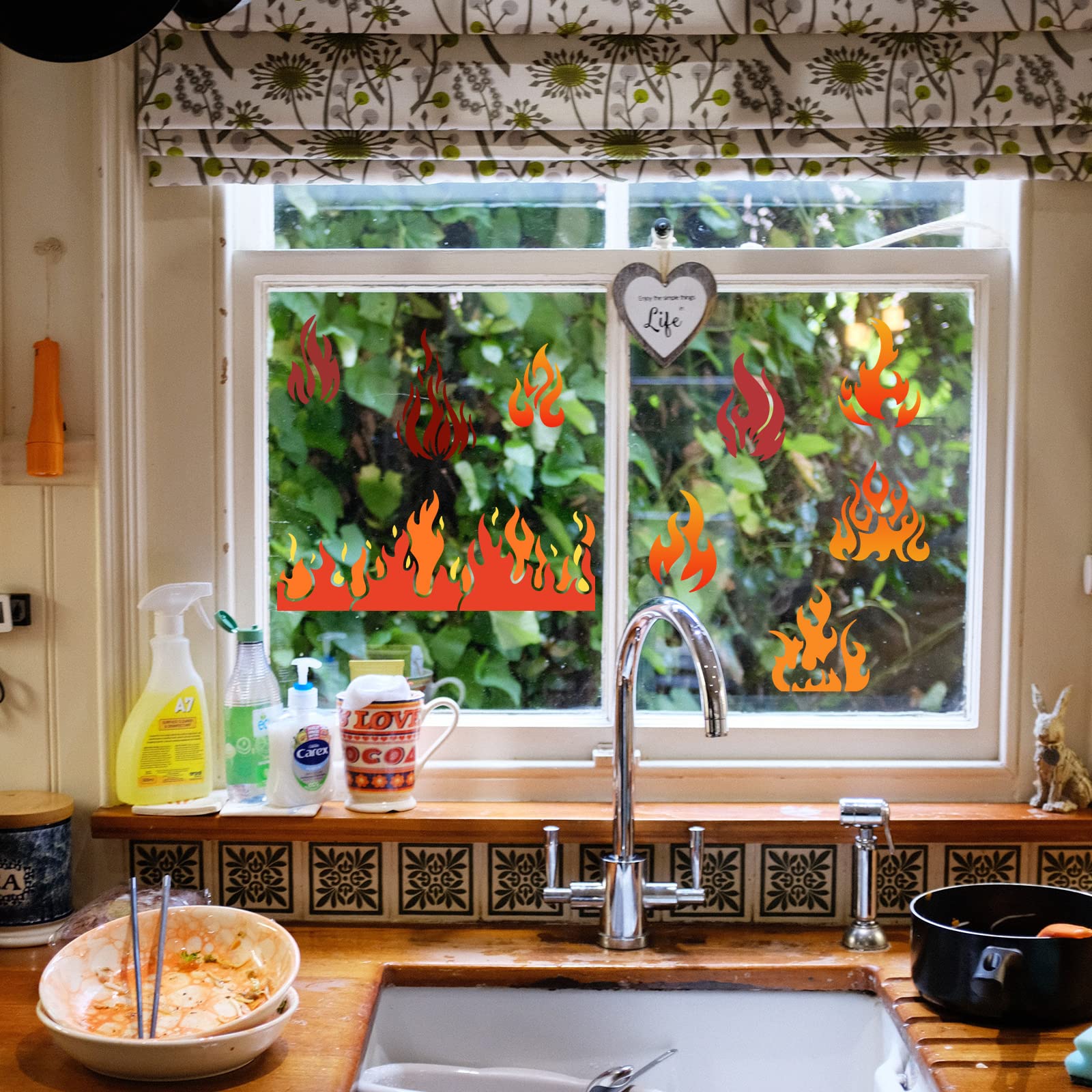 Amazon.com : FINGERINSPIRE Flame Stencil 11.8x11.8 inch