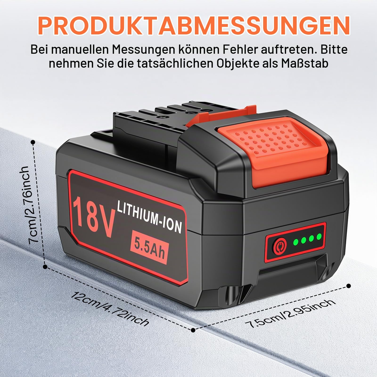 18V 5500mAh Li-ion Akku für Flex AP Werkzeug, FL1850 Ersatzakku 445894 Werkzeugakku mit Ladezustandsanzeige