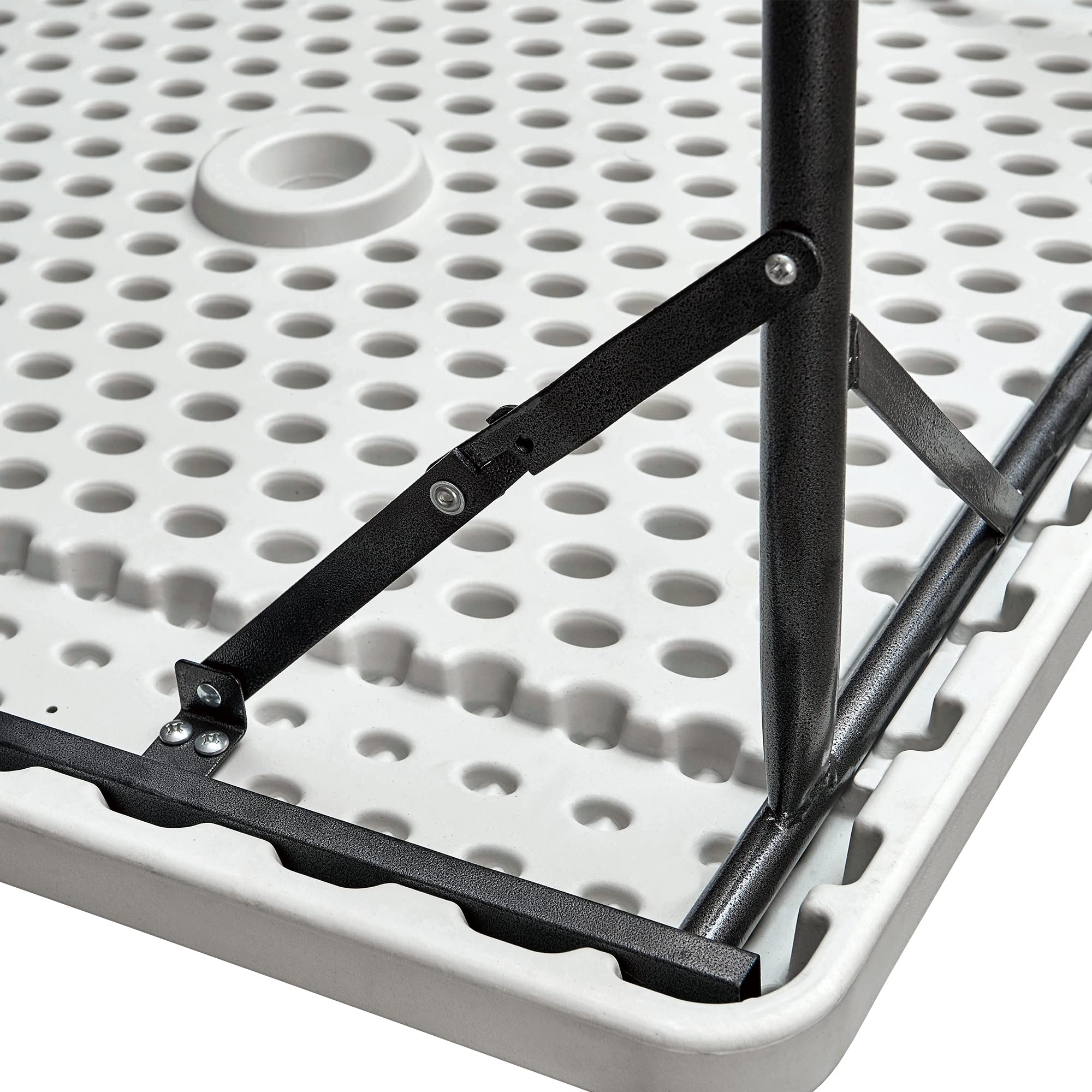 Cofan Mesa Plegable Cuadrada de Camping | Color: Blanco | Peso máximo: 120 kg | Adecuado para 6 Personas | Medidas: 88 x 88 x 74 cm