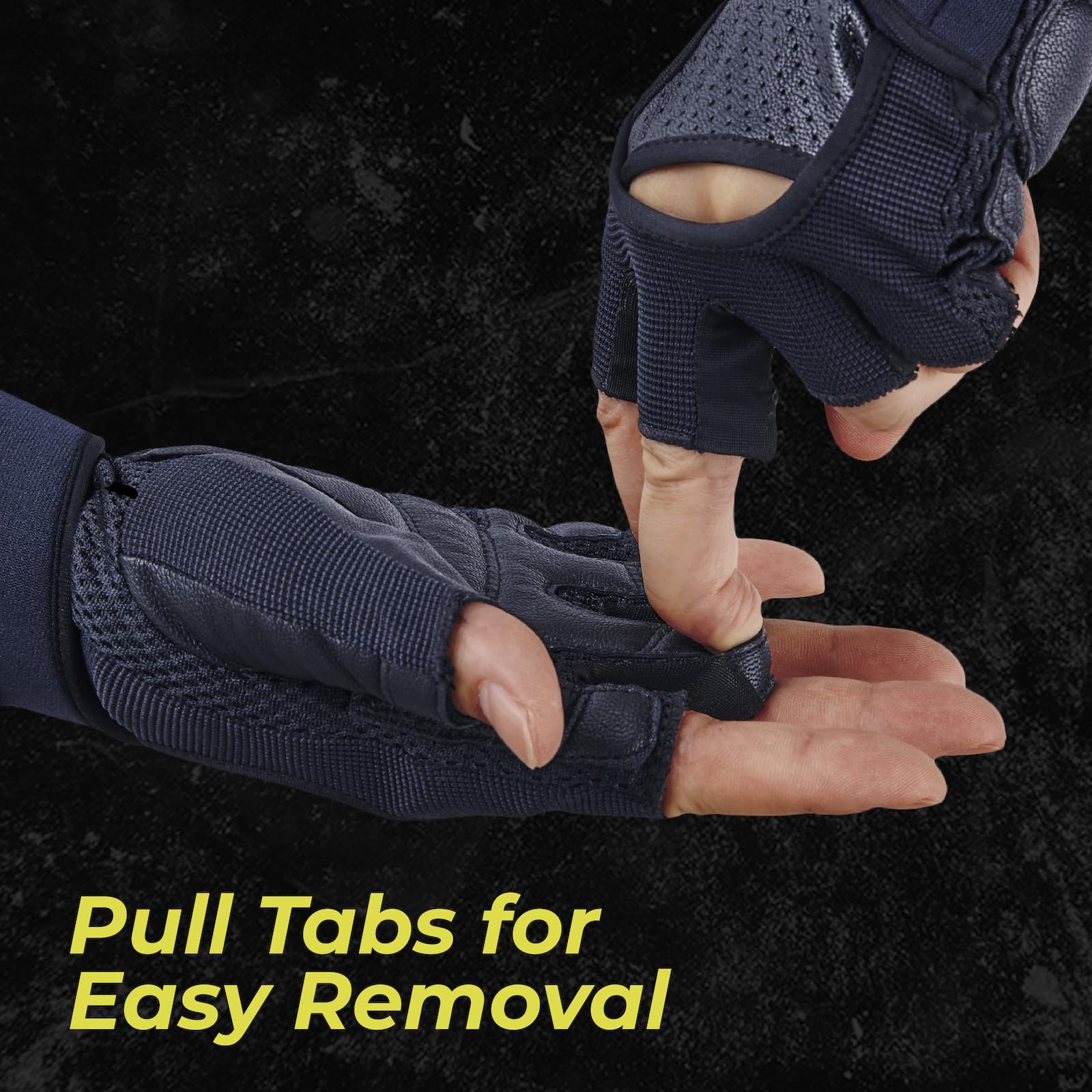 OOZi Guantes de entrenamiento sin dedos para hombres y mujeres con soporte para levantamiento de pesas, gimnasio, entrenamiento, ejercicio, entrenamiento físico, puños de cuero genuino duraderos (XL)