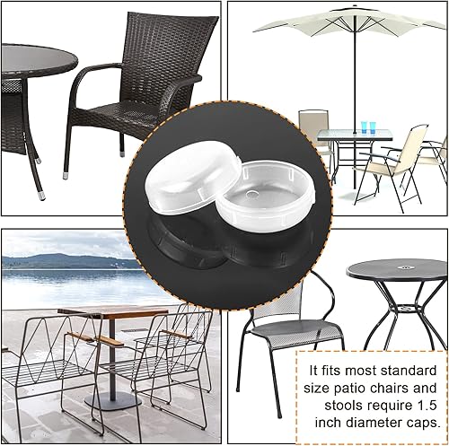 Miniatura 7 de Paquete de 24 deslizadores de muebles de patio de hierro forjado de 1-12 pulgadas, protector de patas de silla para exteriores, versión de lujo,