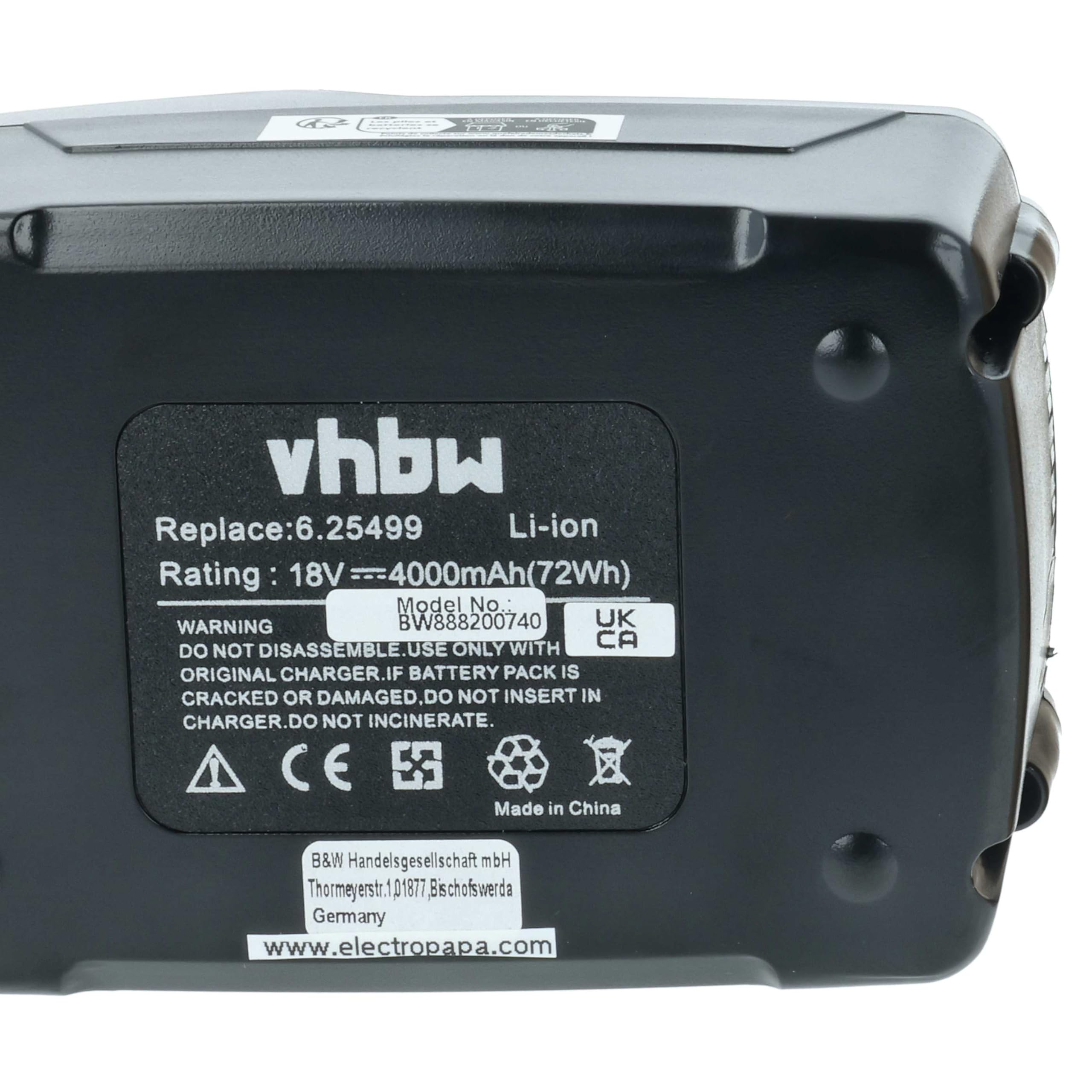 vhbw Bateria kompatybilna z Starmix ISC L 36-18V, L18V Top, ISC M 36-18V Safe Electric Tool (4000 mAh, Li-ION, 18 V)
