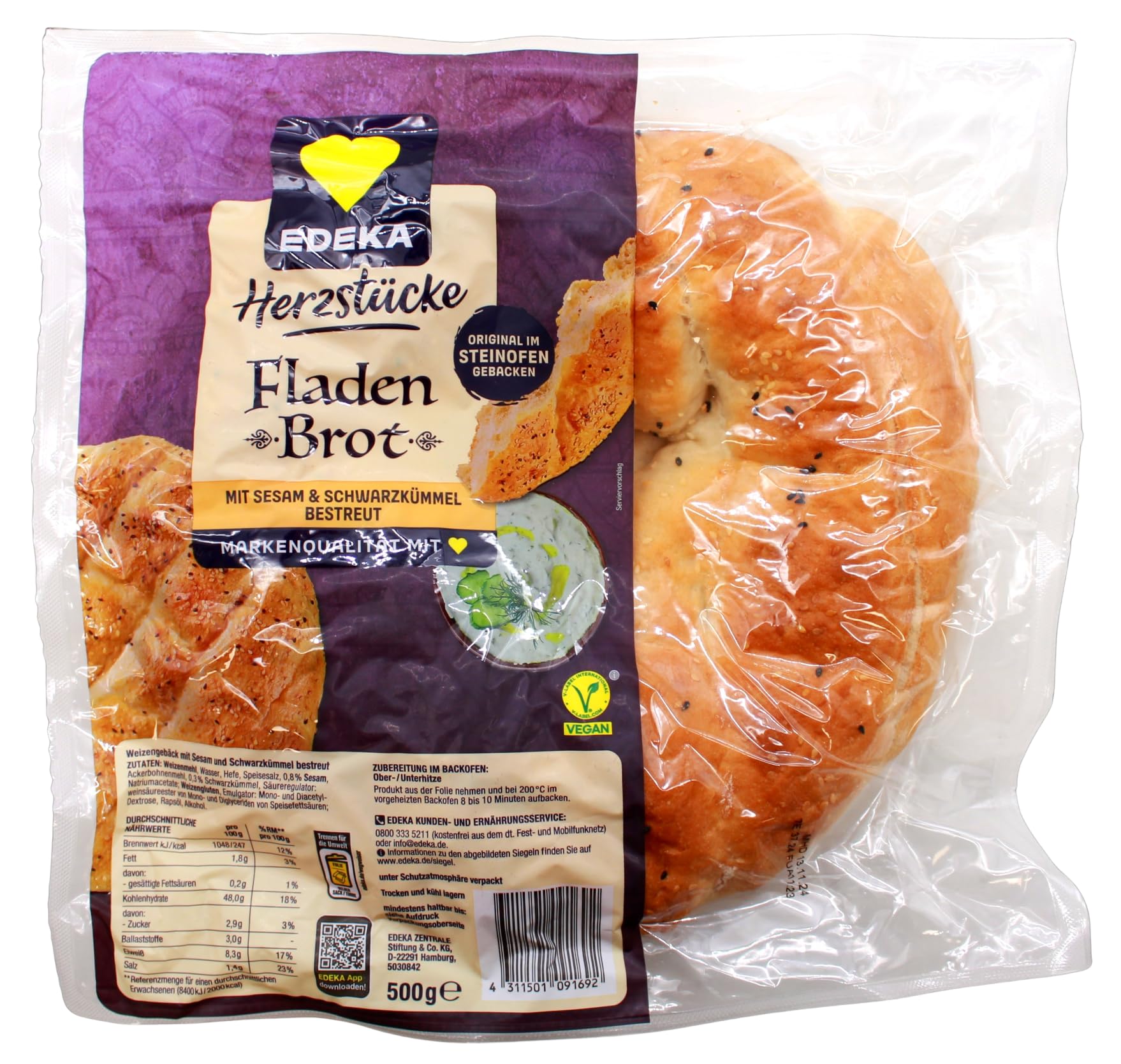 Herzstücke Fladenbrot, 6er Pack (6 x 500g)