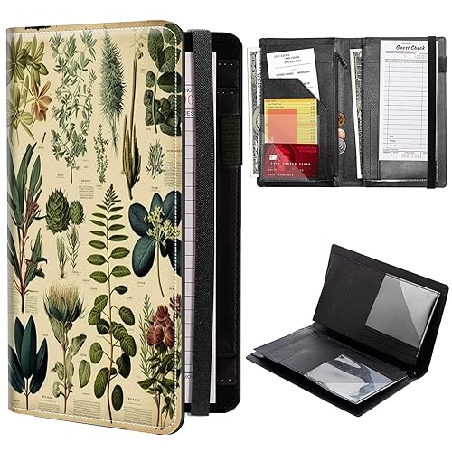 Miniatura 15 de Libros de calaveras para camarera, de piel sintética, con cierre de vendaje elástico, organizador con bolsillo con cremallera, 11 bolsillos