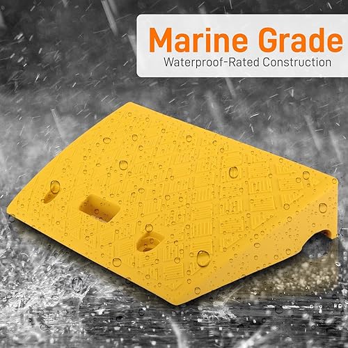 Miniatura 5 de Pyle Rampas de plástico ligeras y portátiles  Juego de 2 rampas de umbral de plástico resistente para calzada, muelle de carga, acera, automóvil,