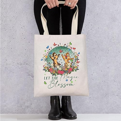 Miniatura 6 de WZMPA Chip Dale - Bolsa de mano con diseño de ardilla, regalo para fanáticos de la ardilla, bolsa de comestibles reutilizable Let The Magic Blossom