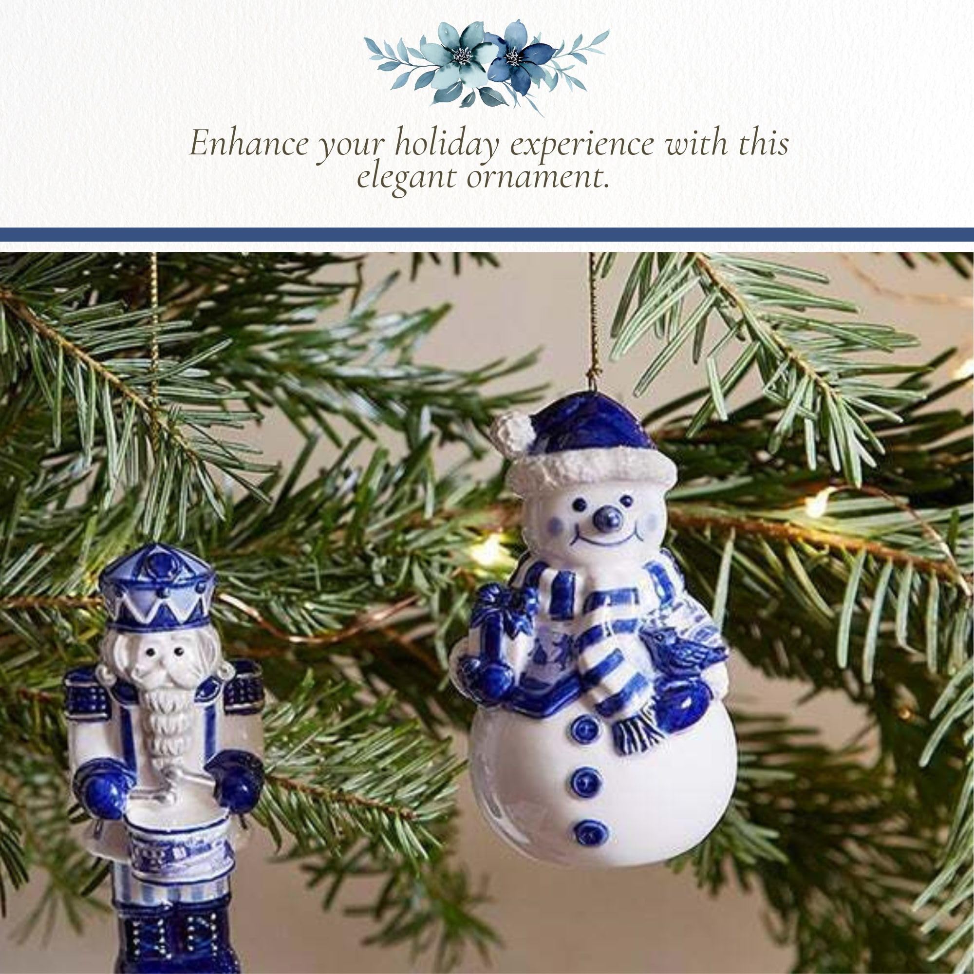 Amazon.com: Spode Blue Italian Snowman Ornament - Festive