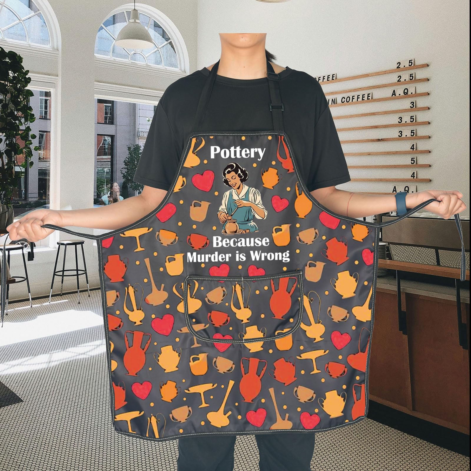 JNIAP Pottery Lover Gift Pottery Because Murder is Wrong Apron Ceramics Gift for Her