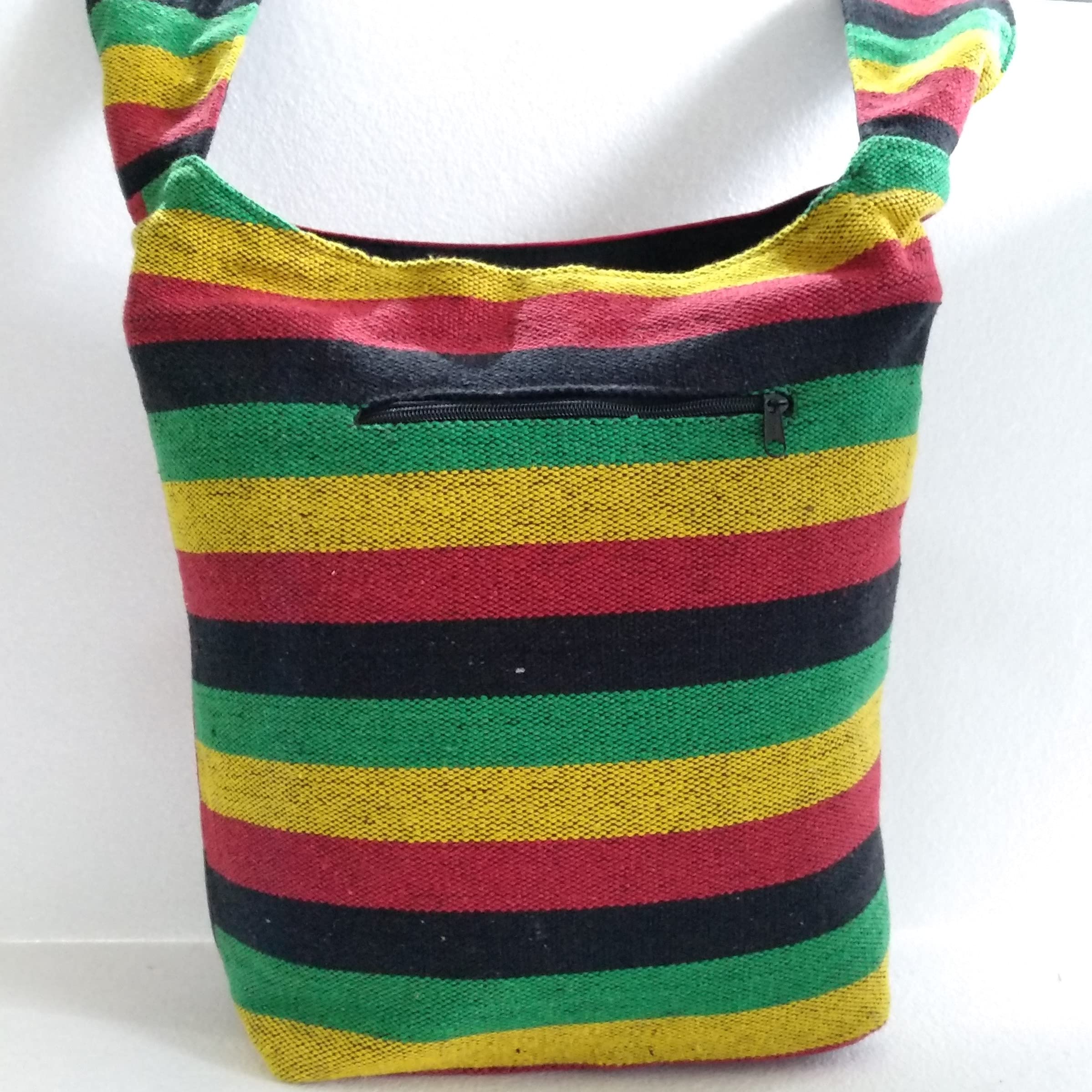 Little India Stripe Style Dari Sadhu Multi-Color Shoulder Bag 13"x15"x3" - Image 2 thumbnail