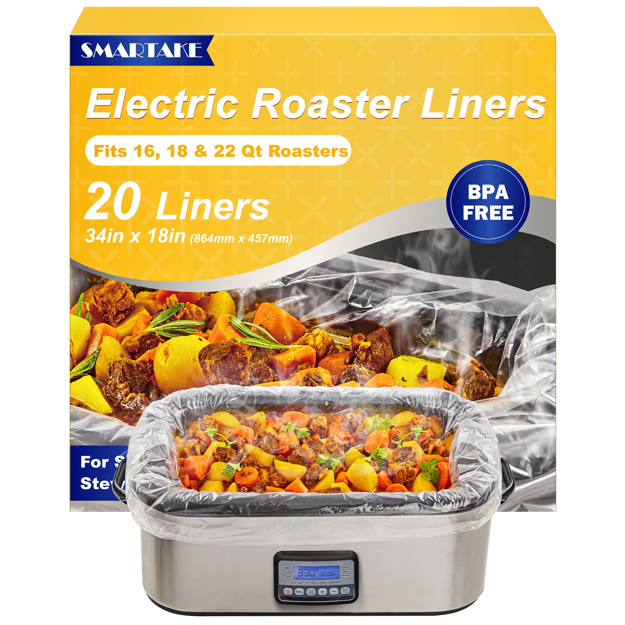 SMARTAKE Roaster Liners - Instant Cleanup! -12 SMARTAKE Roaster Liners - Instant Cleanup! -12