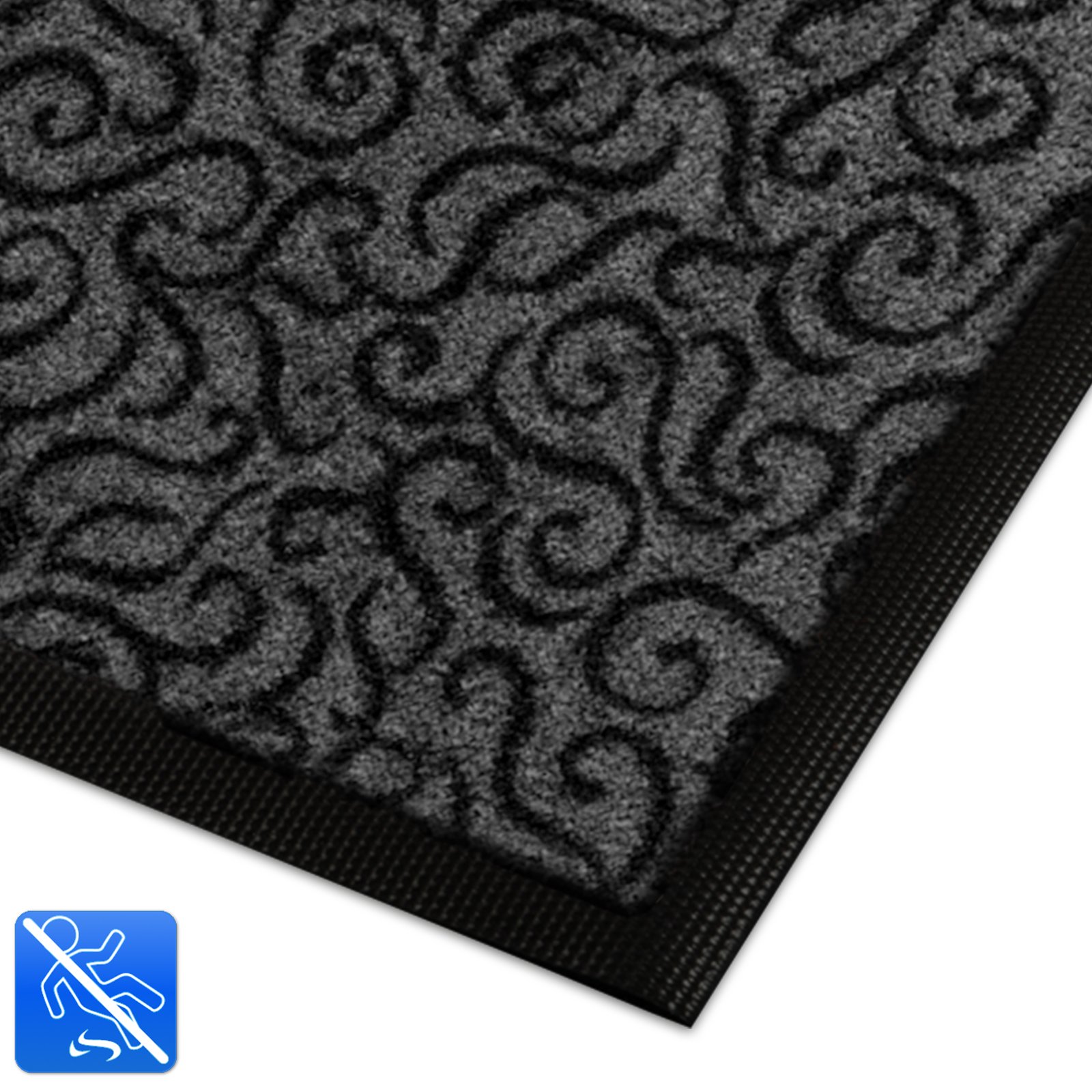 Zerbino Assorbente Interno Esterno Zerbino Ingresso Casa - Tappeto Entrata Interno, Esterno Con Alta Capacità Assorbente E Spazzolante - Grigio - 60x90cm Tappeto Ingresso Spessore 6.5 Mm
