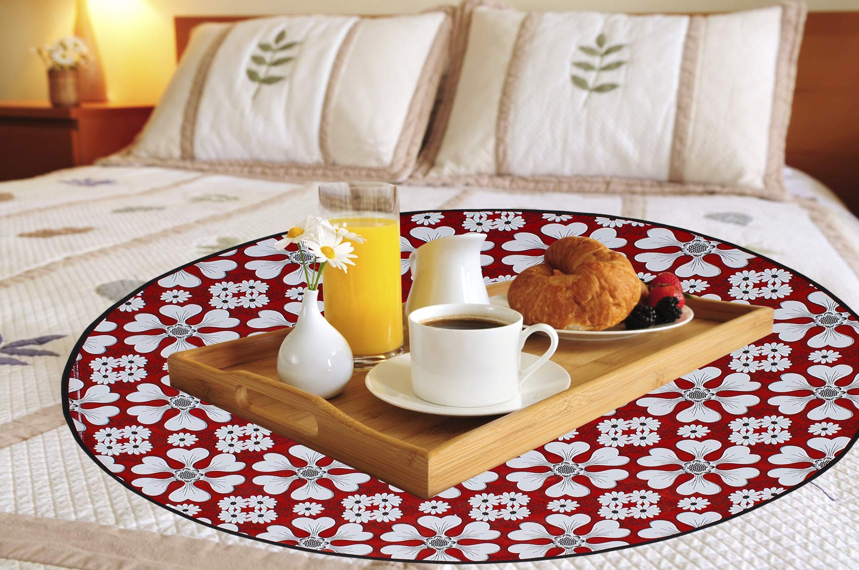 Glassiano Bed Server Food Mat Round/Waterproof Bed Server Food Mat Washable, Multicolor, (36x36 inch), Design 61 (B07MJJVT95) Amazon Price History, Amazon Price Tracker