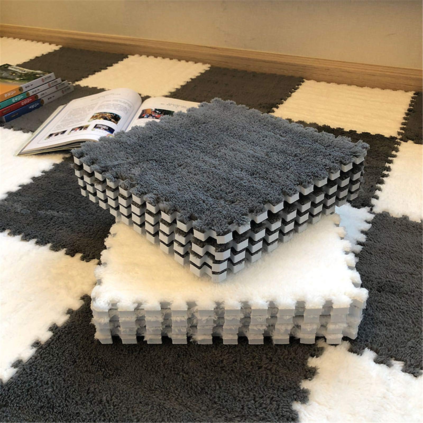 Tapis de jeu en mousse EVA antidérapant | Dalles de sol emboîtables pour chambre bébé et aire de jeux