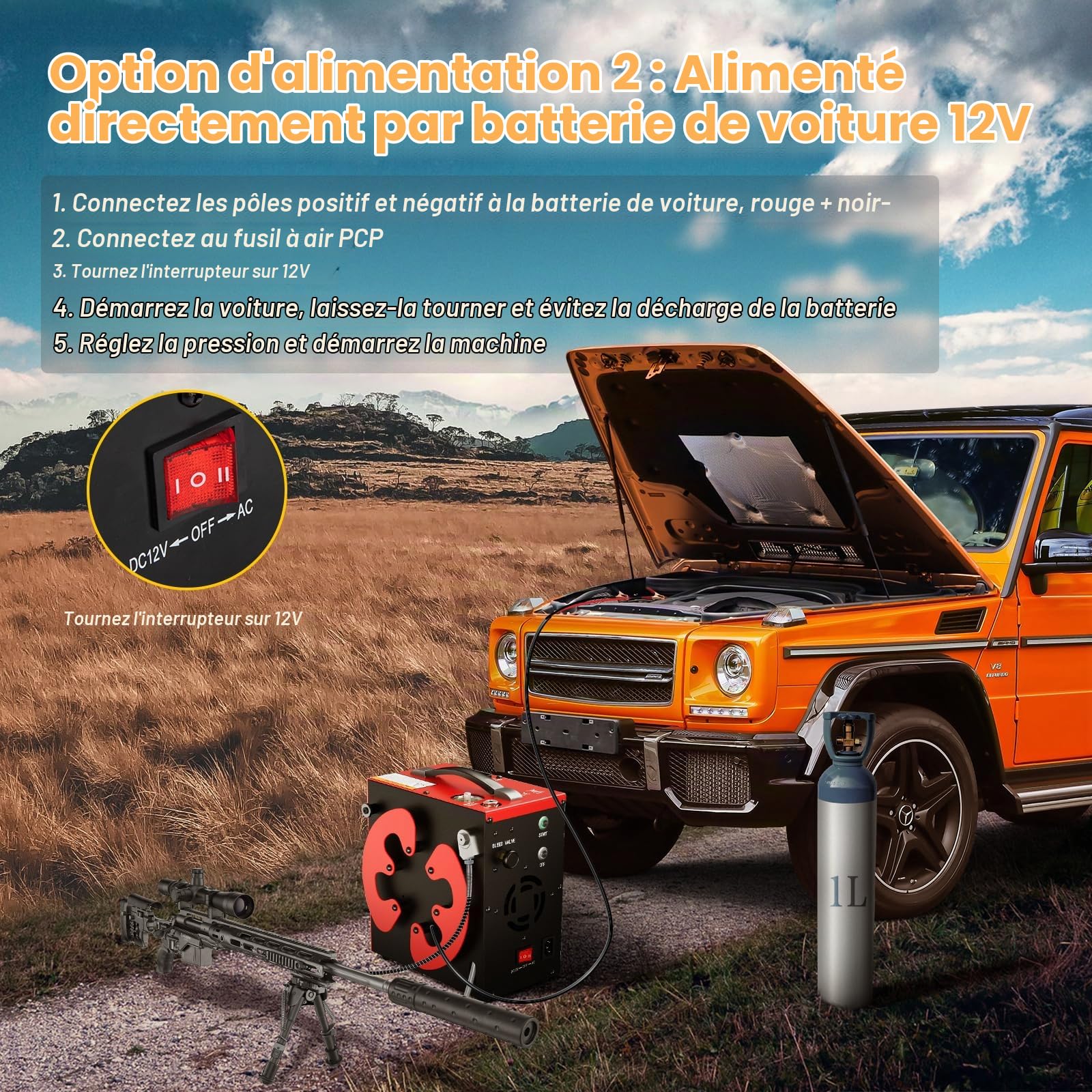 GX pump Compresseur d'air PCP CS3-I, 4 500 psi/30 MPa
