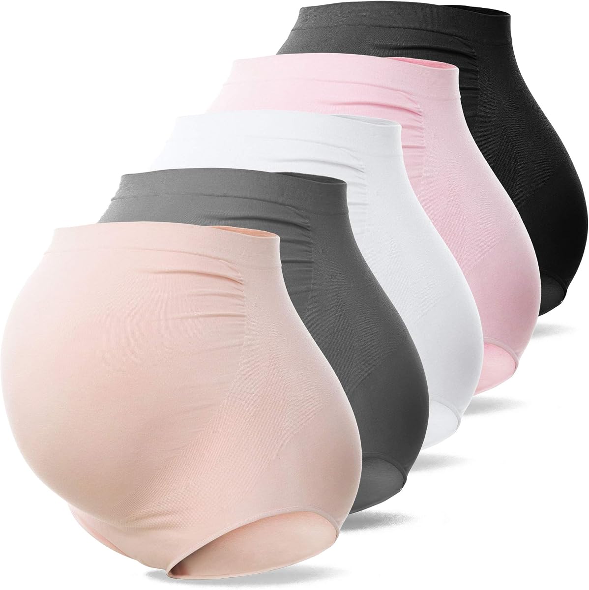 SUNNYBUY Maternity High Waist Underwear, Pregnancy Seamless Soft Panties | Over Bump Briefs, Gentle Belly Coverage, Maternity Shapewear, Smooth Under Dresses for Pregnancy