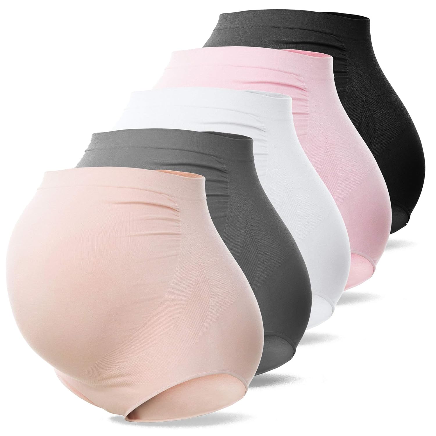 SUNNYBUY Womens Maternity High Waist Underwear Pregnancy Seamless Soft Hipster Panties Over Bump