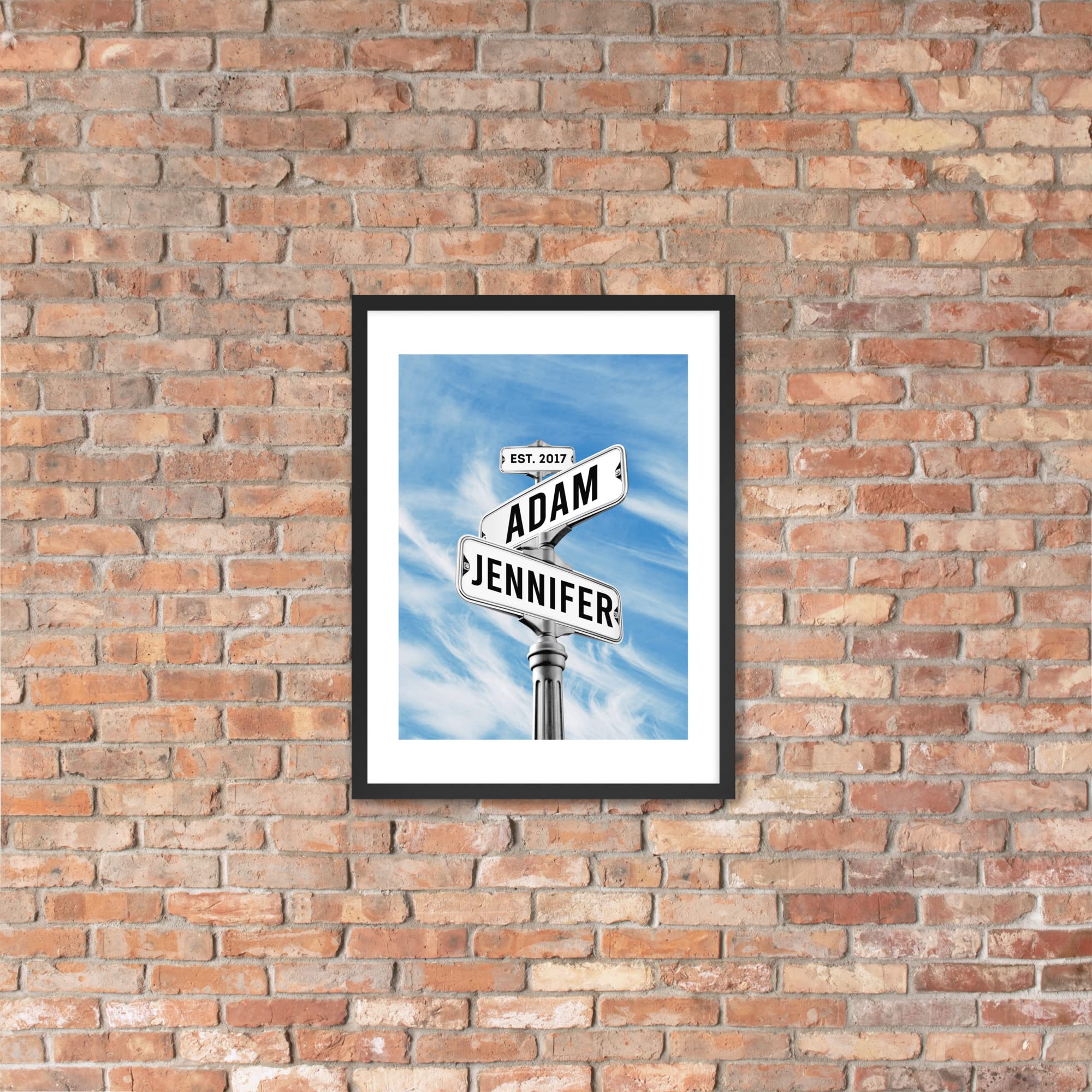 Stampa Personalizzata Con Cornice 'Established In Love', Scritta Personalizzabile Con Nomi E Anno, 20x25 Cm, Regalo Per Coppie