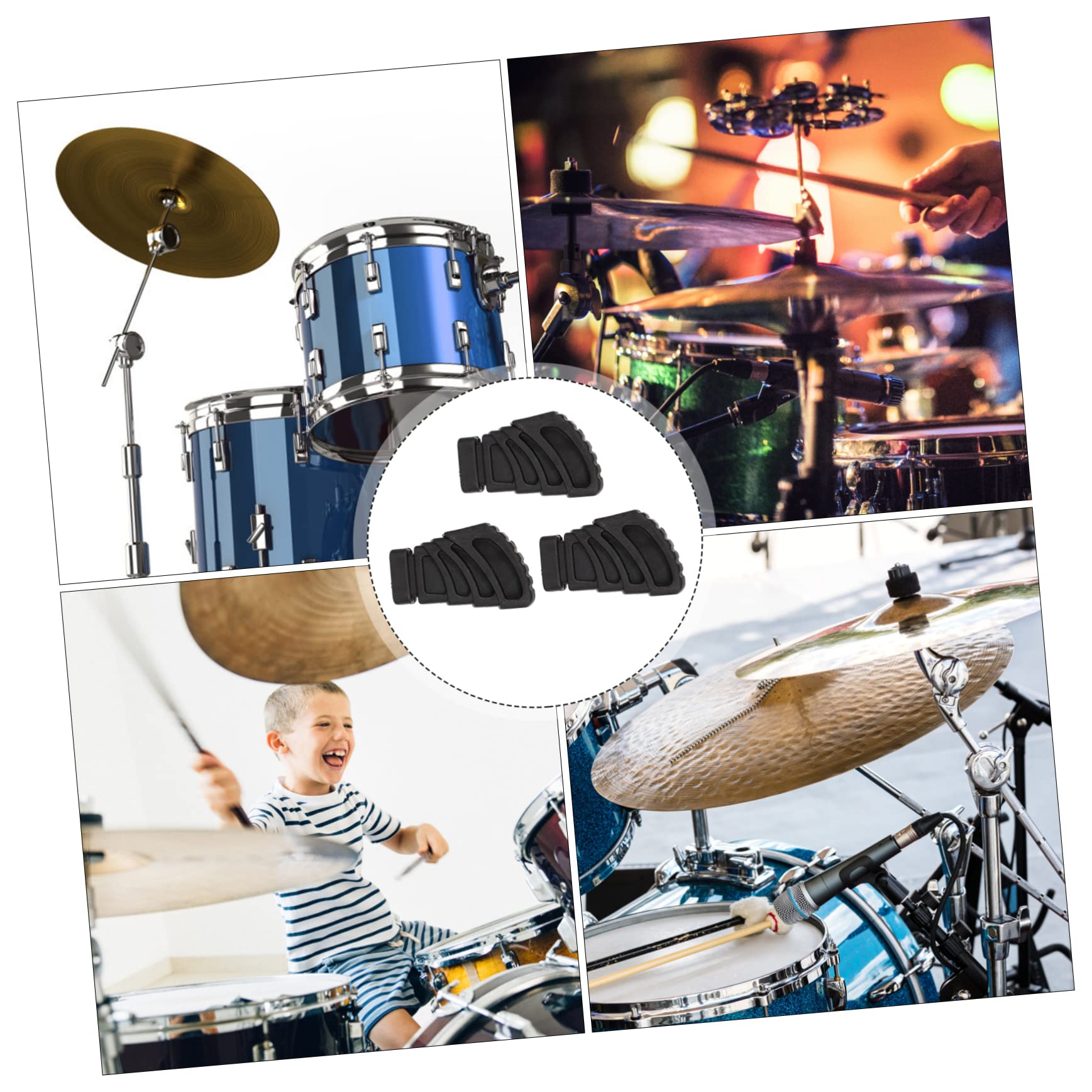 ifundom Drum Rack Mats Drum Leg Protectors Black Drum Rack Mats Drum Stand Foot Pad Set for Drum Rack Hardware