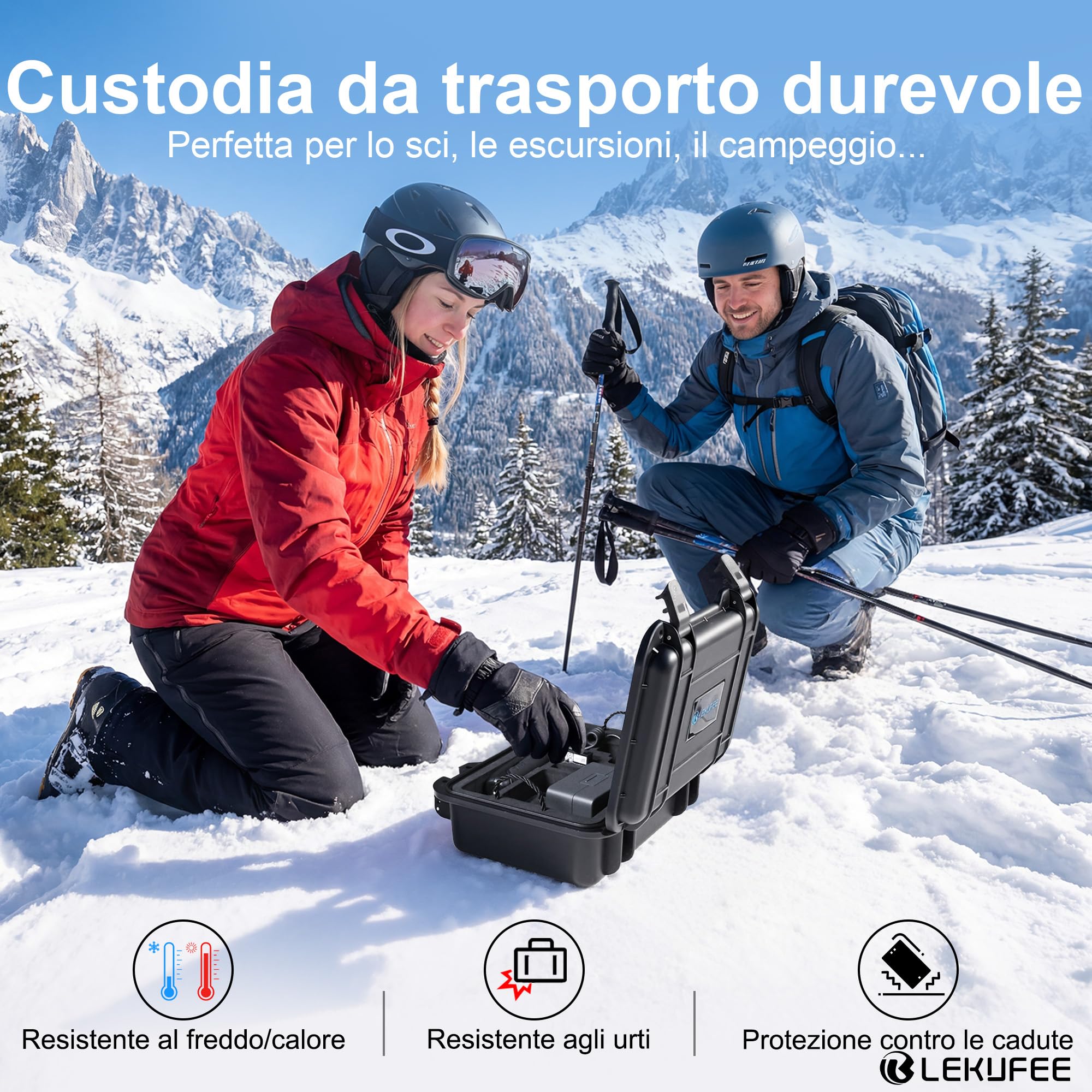 LEKUFEE Piccola Custodia Rigida Impermeabile per DJI Osmo Action 6/5 Pro/4/3,Combo Adventure,Combo Essenziale,Combo Standard e Accessori (Solo Valigia)