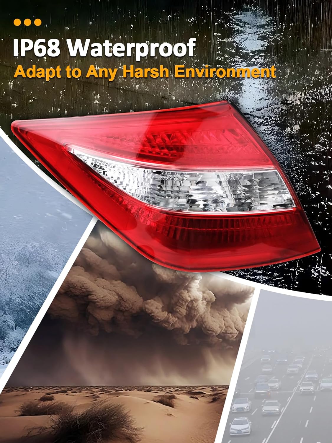 Tail Lights Compatible with Honda Crosstour 2010 2011 2012, Left Brake Turn Signal Taillight, Driver Side Taillamp Replacement