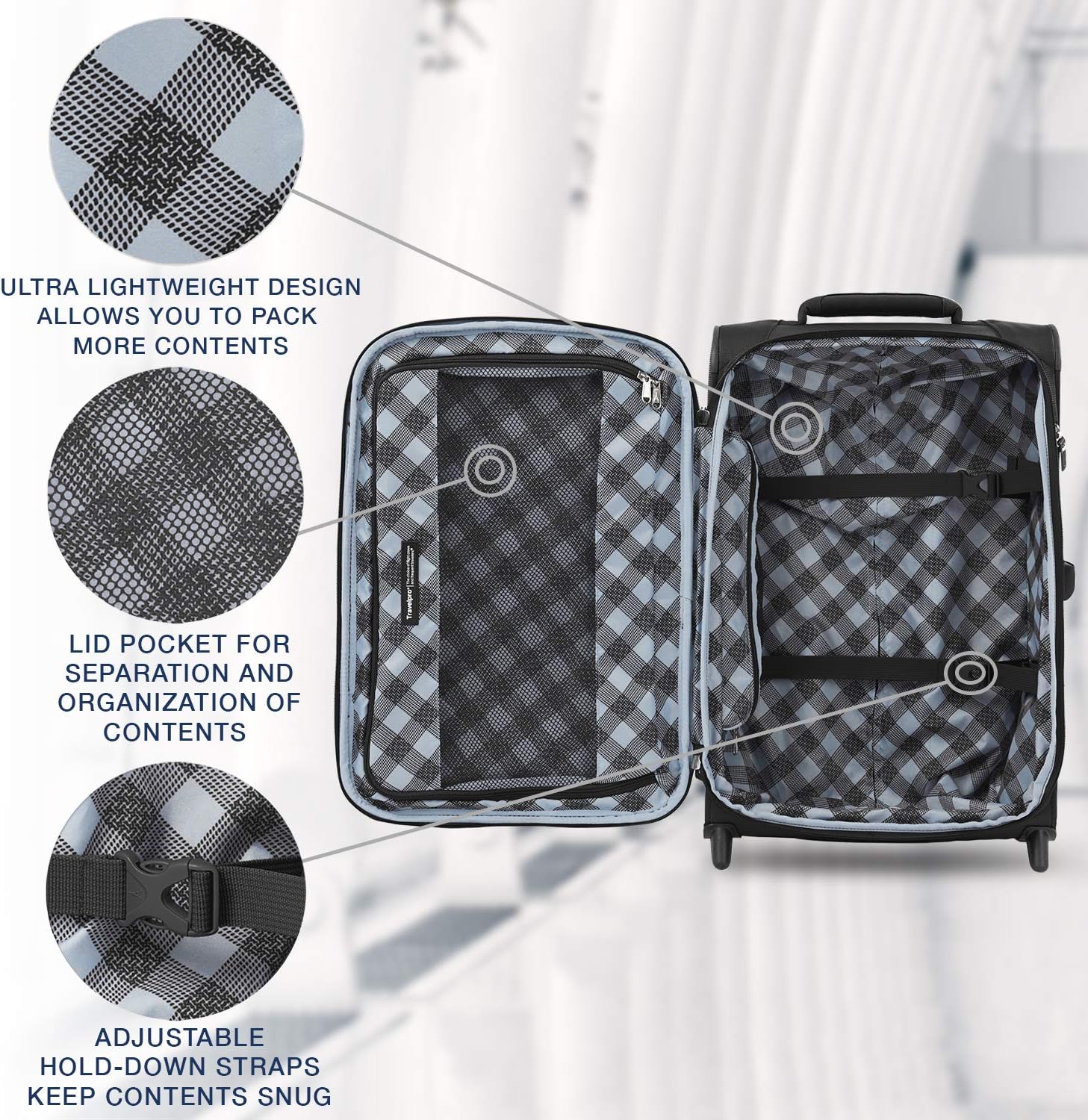  | Travelpro Maxlite 5 Softside Lightweight Expandable Upright Luggage, Black, Carry-On 22-Inch | Carry-Ons