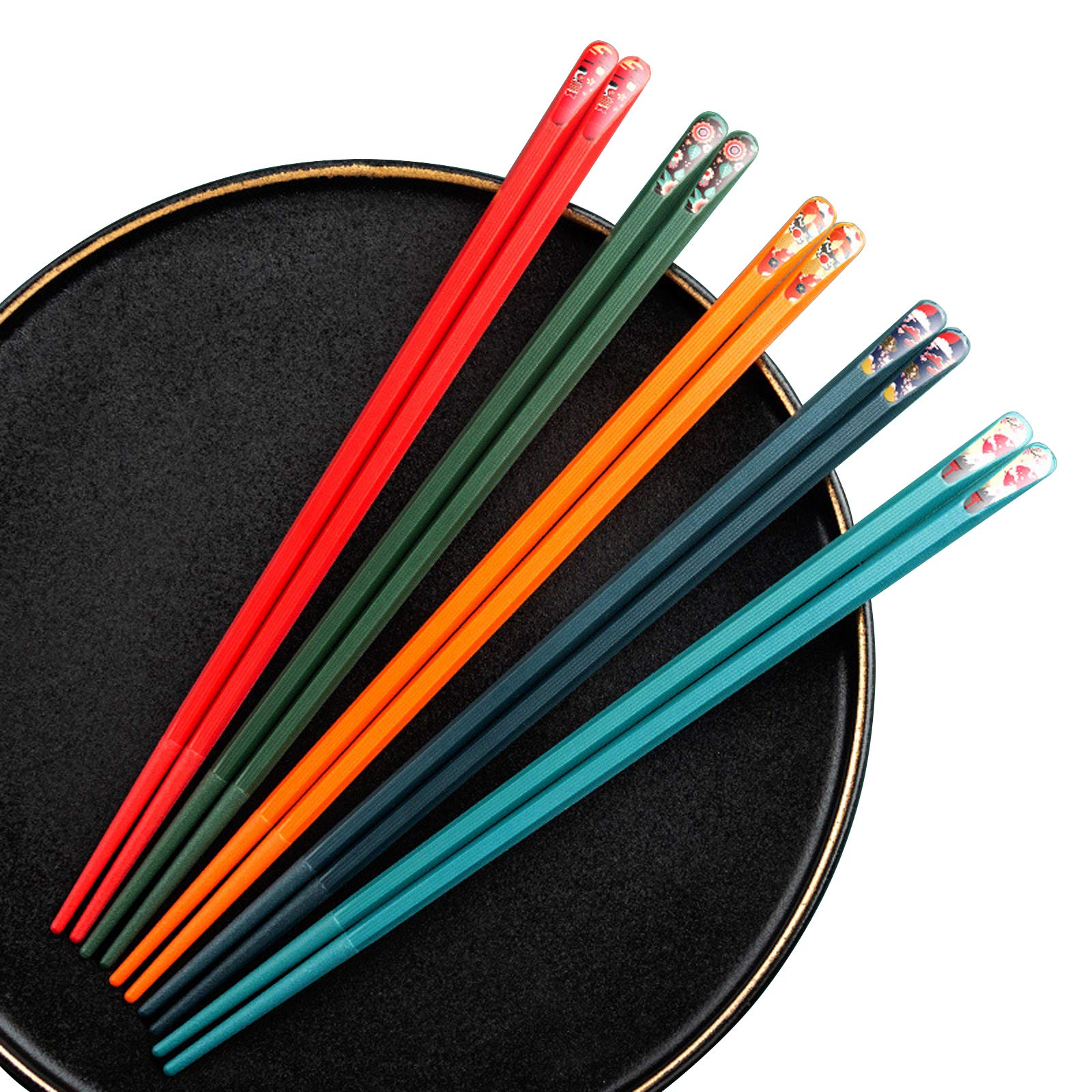 5 Paar Japanische Essstäbchen – Rutschfeste Fiberglas-Stäbchen Für Ramen, Sushi & Mehr