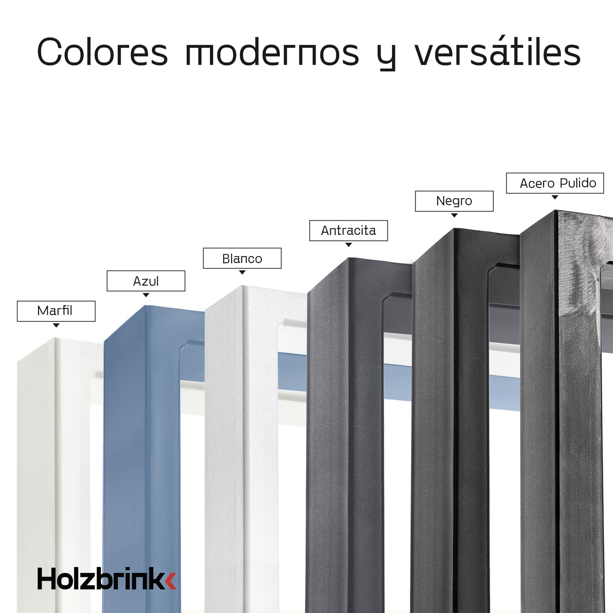 HOLZBRINK Pata para Escritorio, Patas rectangulares de Metal, 60x20 mm, Perfil 50x72 cm, Negro, 1 Unidad, HLT-01-E-II-9005