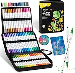 Ohuhu Marqueurs de peinture acryliques Conseils doubles : 36 Pince aux couleurs & Stylos de peinture haute opacité Acrylique Marqueurs imperméable 3D Imprime Egg Wood Glass Céramique DIY Artisans et artisans - Akaka