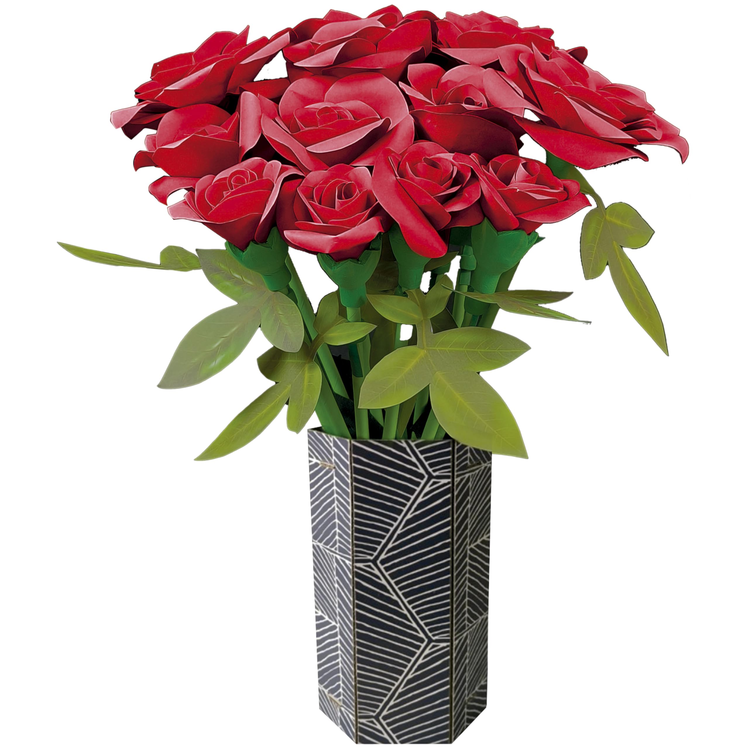 Educa - Ramo de Rosas Floral Art | Kit de Manualidades para Crear 12 Rosas de Papel sin Pegamento ni Tijeras | Flores y Rosas | Regalos San Valentín | A partir de 14 años (20139)