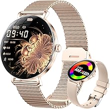 LIGE Smartwatch Damen mit Telefonfunktion, 1.43" AMOLED Fitnessuhr, IP68 Wasserdicht, 180+ Ziffernblätter Smart Watch, Menstruationszyklus, Armbanduhr für Android iOS, Schrittzähler, Rosegold