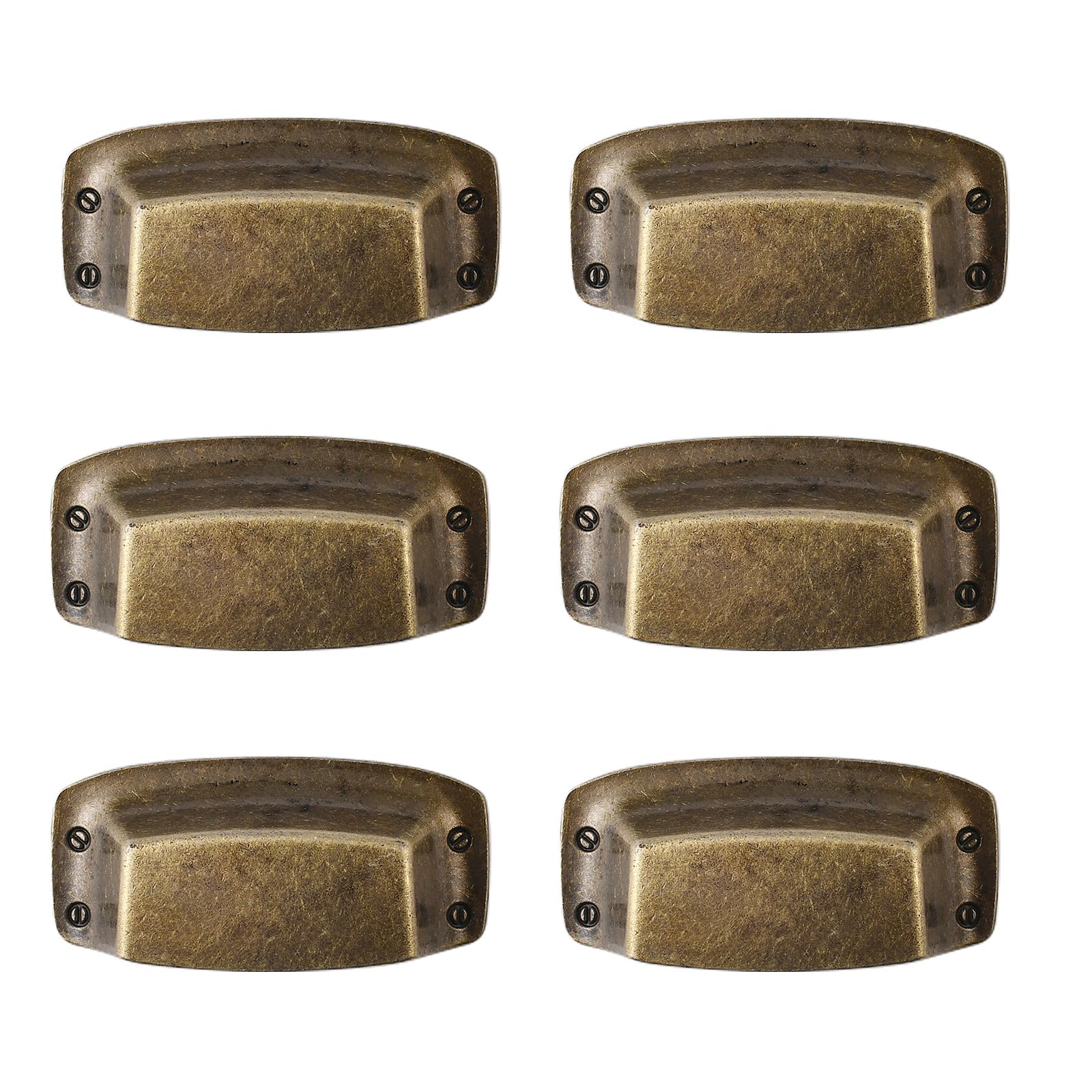 Piceioep Antique Square Cowrie Pattern Arched Pulls in Mixture for Furniture Drawers Traditional Look and Ergonomic Handling with Simple Mounting Bedroom Pull