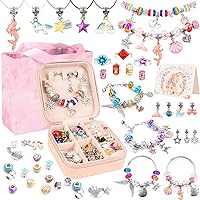 Vista 7 de UFU Kit de fabricación de pulseras con dijes para niñas, kit de fabricación de joyas, unicornios, manualidades, juego de regalos para adolescentes