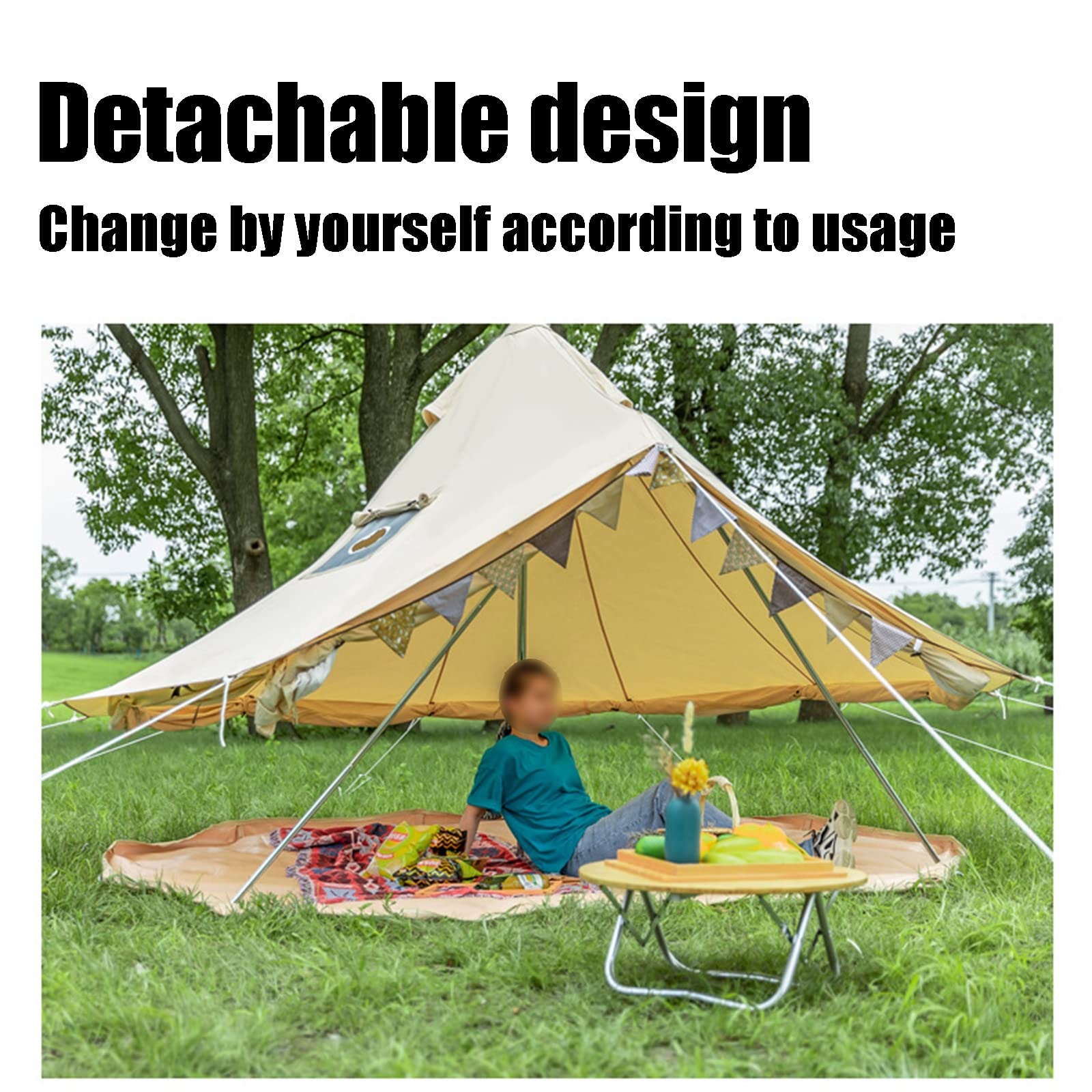 Four Seasons Camp-Zelt, Outdoor-Baumwollzelt, regenbeständig, tragbar, zusammenklappbar, geeignet für 3–4 Personen. Sport & Freizeit