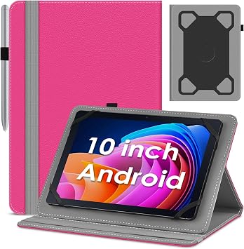 DETUOSI Universal 10 Inch Tablet Case,10.1 Inch Android Tablet Cover, Protective Folio Stand Case for 9.6-10.5 Inch Tablet, PU Leather Tablet Cover for 10.1 Inch Tablet Android