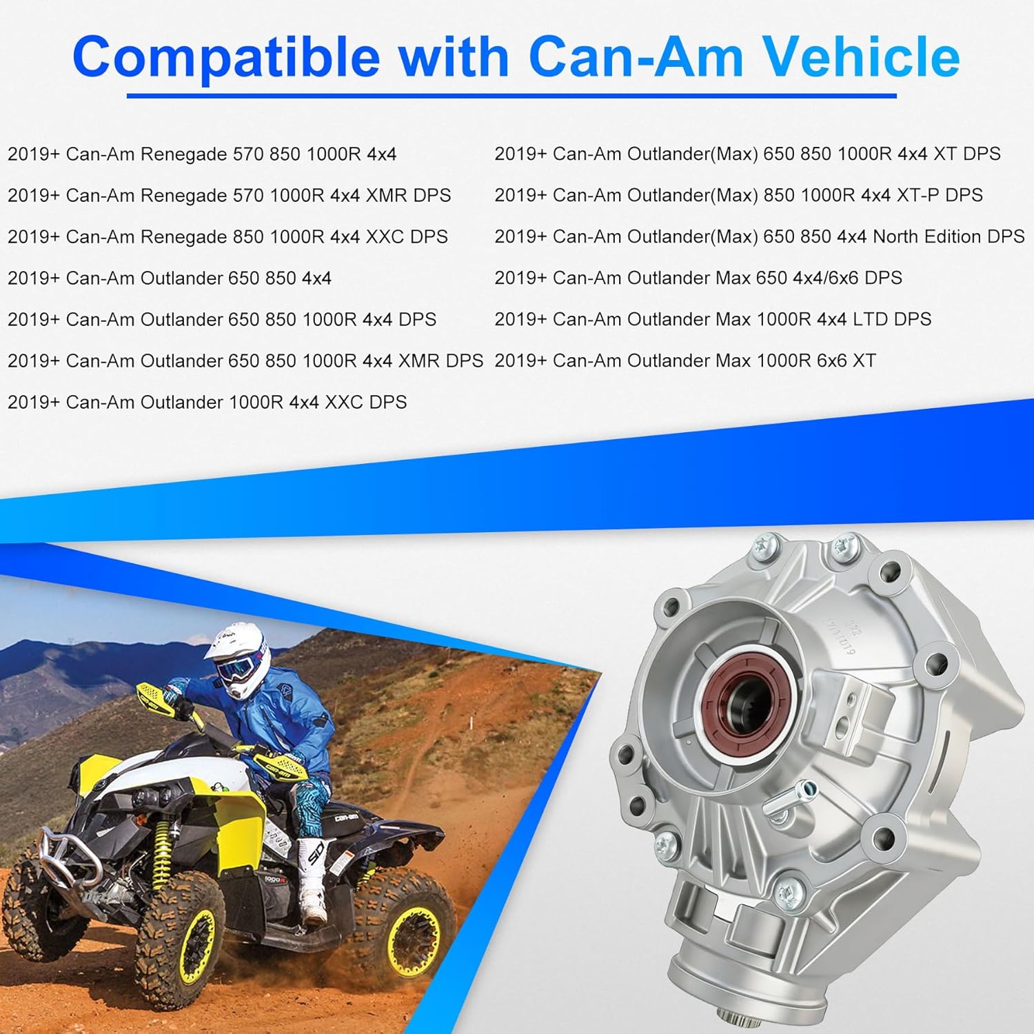 705502808 Rear Differential Assembly for 2019+ Can-Am Renegade 570/850/1000R 4x4 XMR XXC DPS fits Outlander(Max) 650/850/1000R 4x4 XMR XT XXC North Edition DPS Replace 705503536
