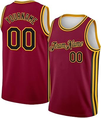 Custom Basketball Jersey for Men Women Youth, Personalized Stitched Printed Name Number Logo, Black and Gold Sports Jersey