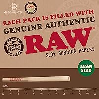 Vista 2 de RAW Cones Lean Size: Paquete de 100 papeles de liar y puntas preenrollados delgados, sabor clásico, papel crudo de combustión lenta, 4.291 in