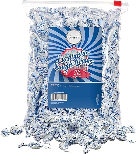 Gotas de eucalipto para la tos con mentol, refrescantes y refrescantes para la garganta, 2 libras