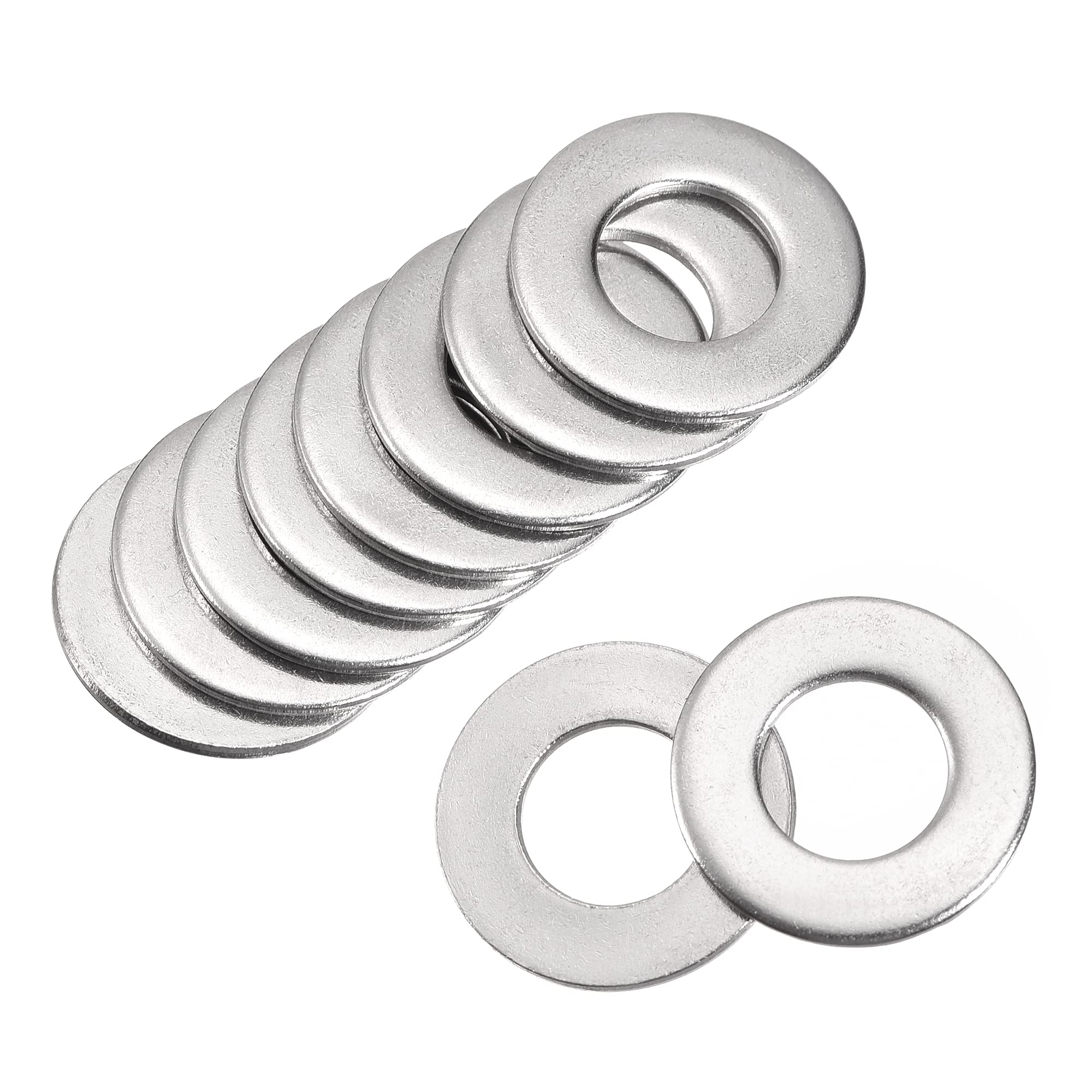 sourcing map 3/8" 316 Stainless Steel Flat Washer for Screw Bolt 50Pcs