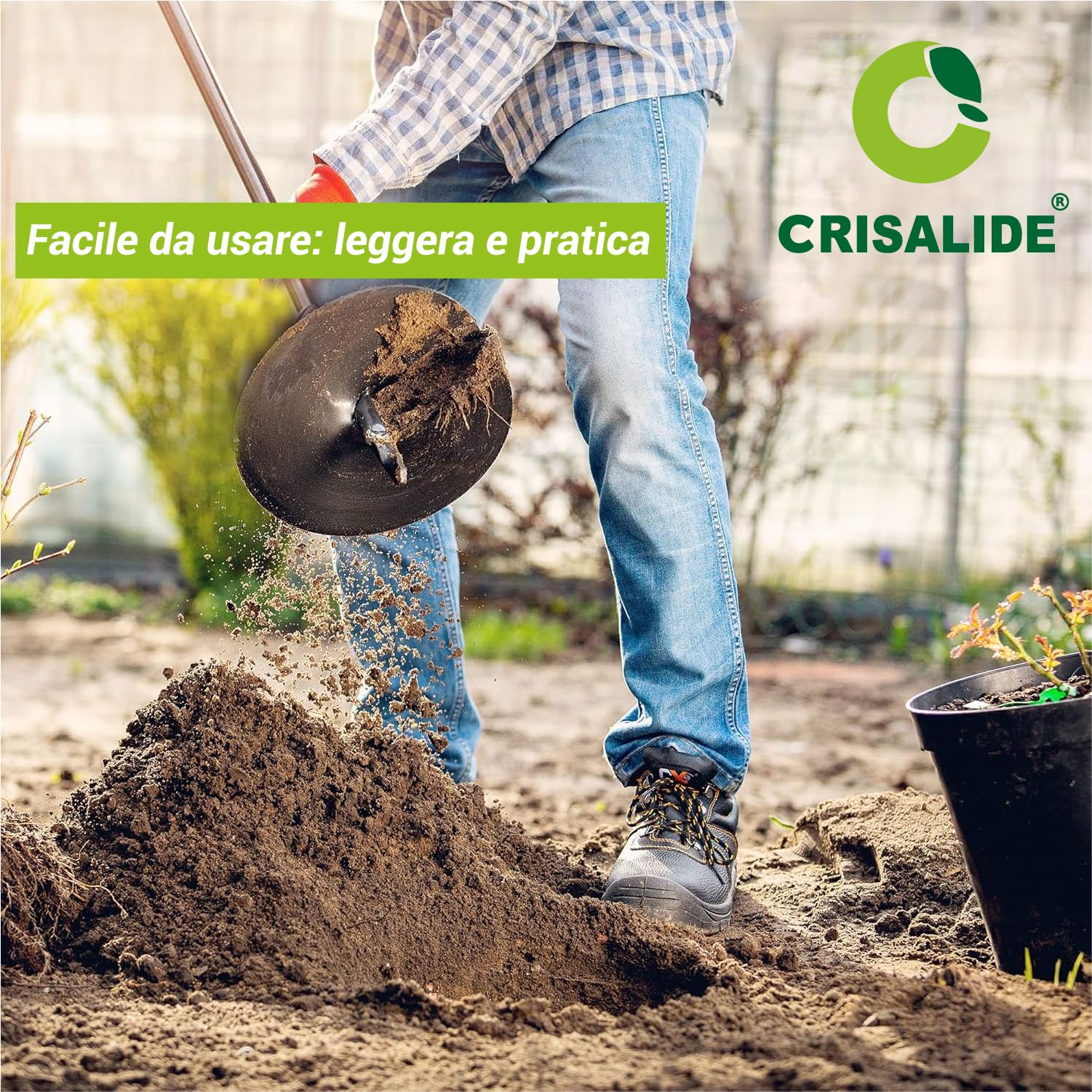 Crisalide® – Trivella in Ferro per Vigneti e Ancoraggi Tirafili | Lunghezza 90 cm | Pala Ø 15 cm | Ideale per Terreni Agricoli, Orti e Giardinaggio