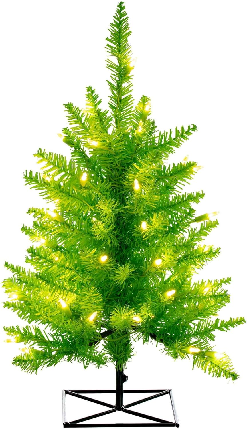 Vickerman 3' Lime Fir Artificial Christmas Tree, Lime Dura-lit LED Lights - Faux Fir Christmas Tree - Seasonal Indoor Home Decor
