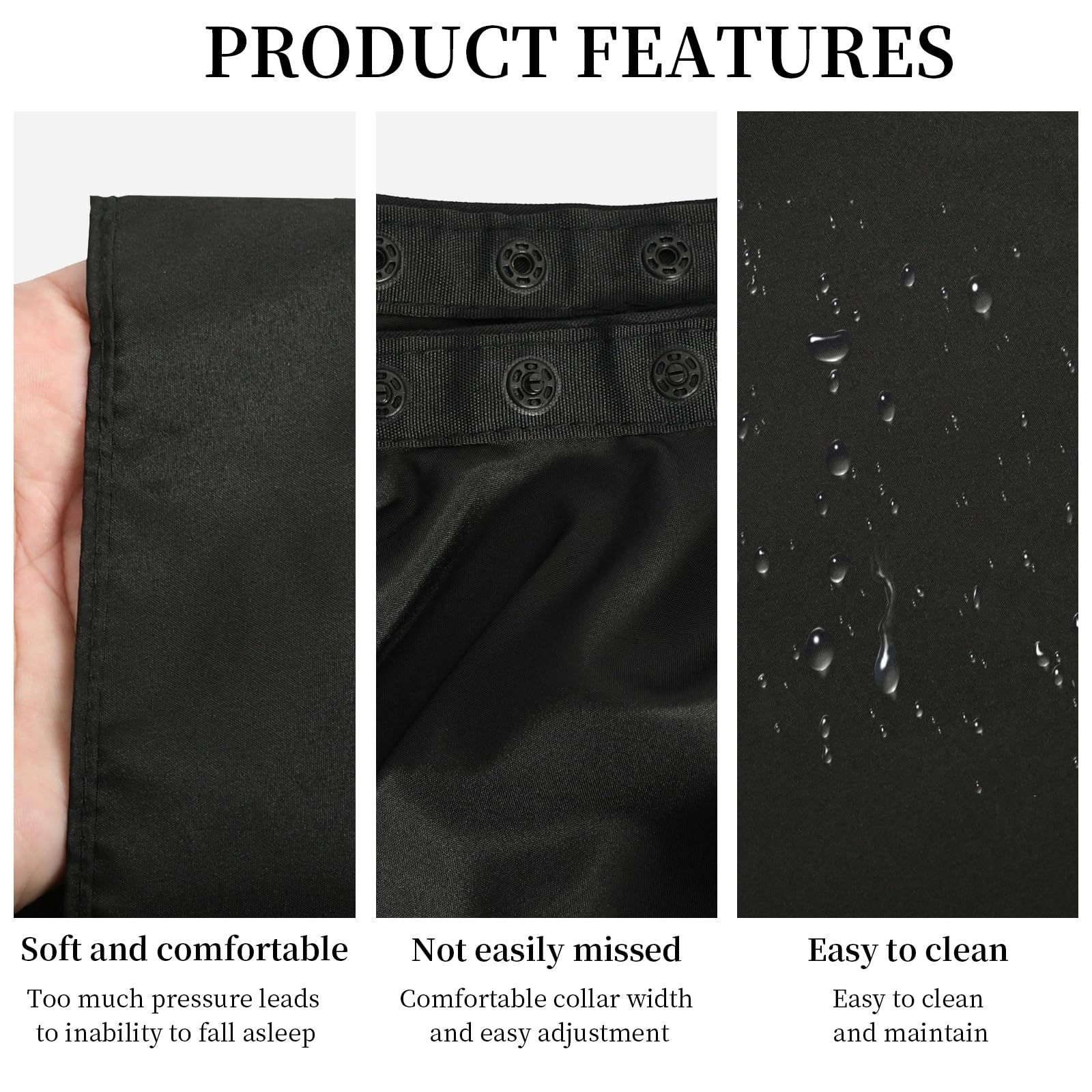 Capa Peluqueria Hombre 6 Botones Ocultos Capa Peluqueria Lavable A MáQuina Y De Secado RáPido Capa Barbero Negro 140x120 cm — view 5