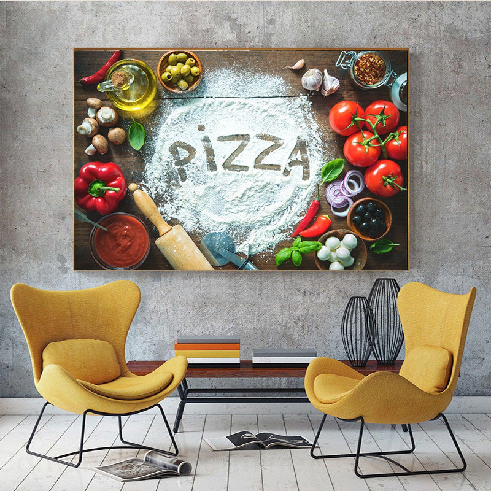 Assaisonnement toile art affiche pizza pour décorer un grand mur