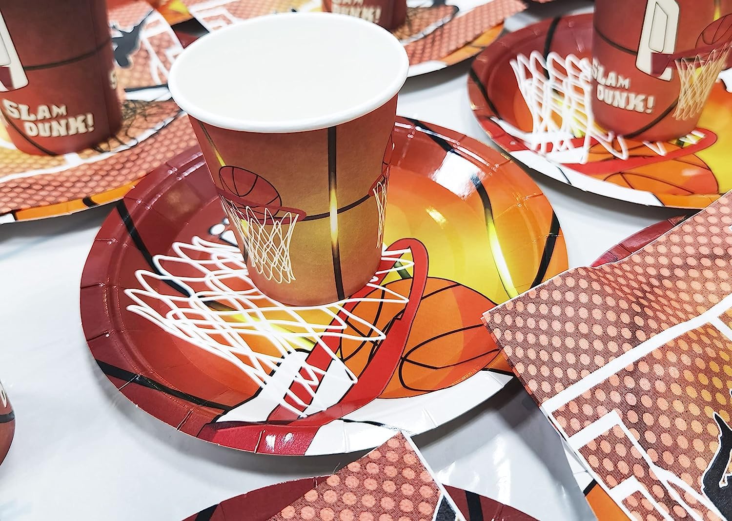 60 Pièces Basketball Vaisselle Set De Fête, Ournitures De