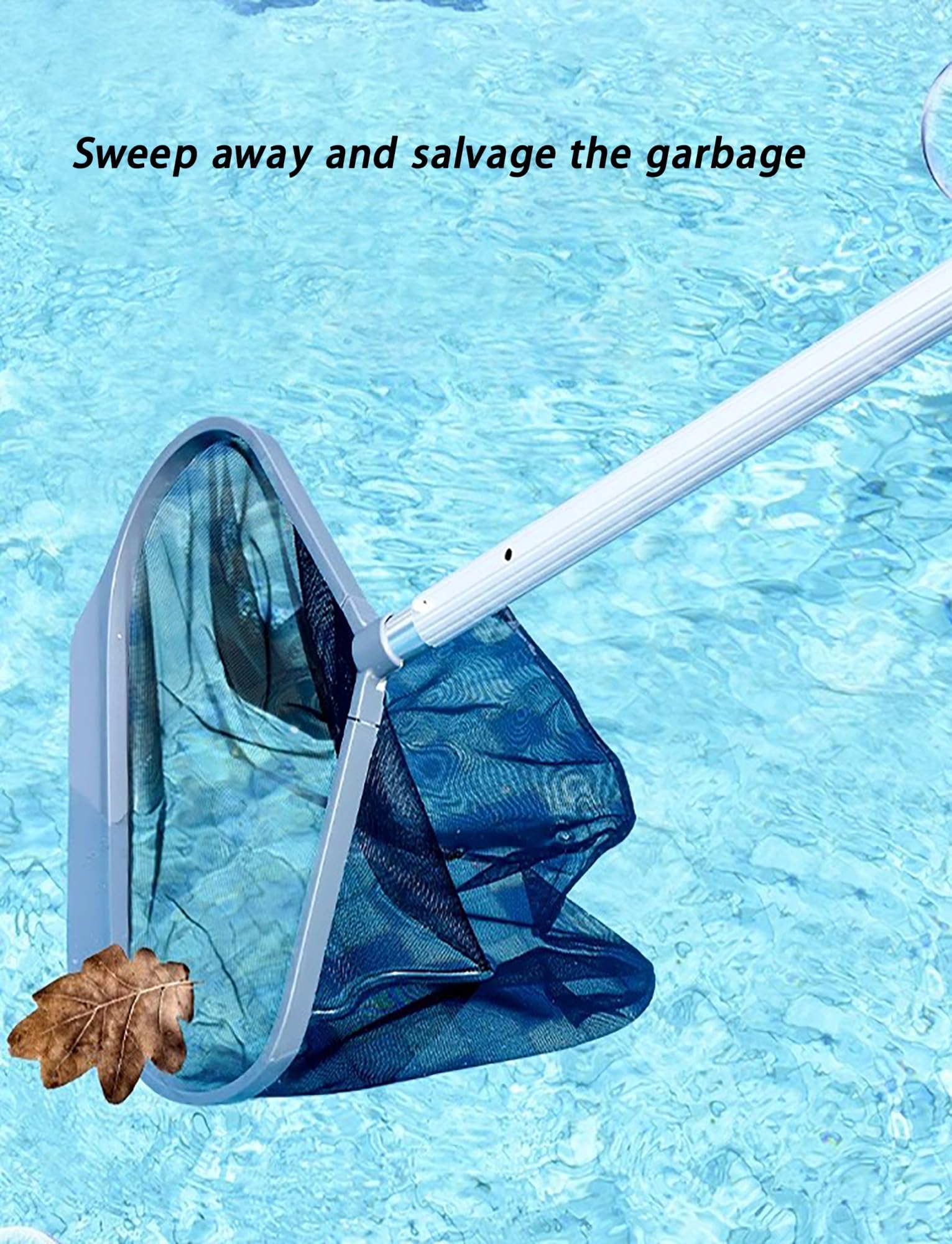 Questo retino per Piscina Resistente, retino per la Pulizia delle Foglie della Piscina, retino a rastrello per Foglie della Piscina con Maglia fine Adatto a Tutti i Pali Standard (300 cm/118