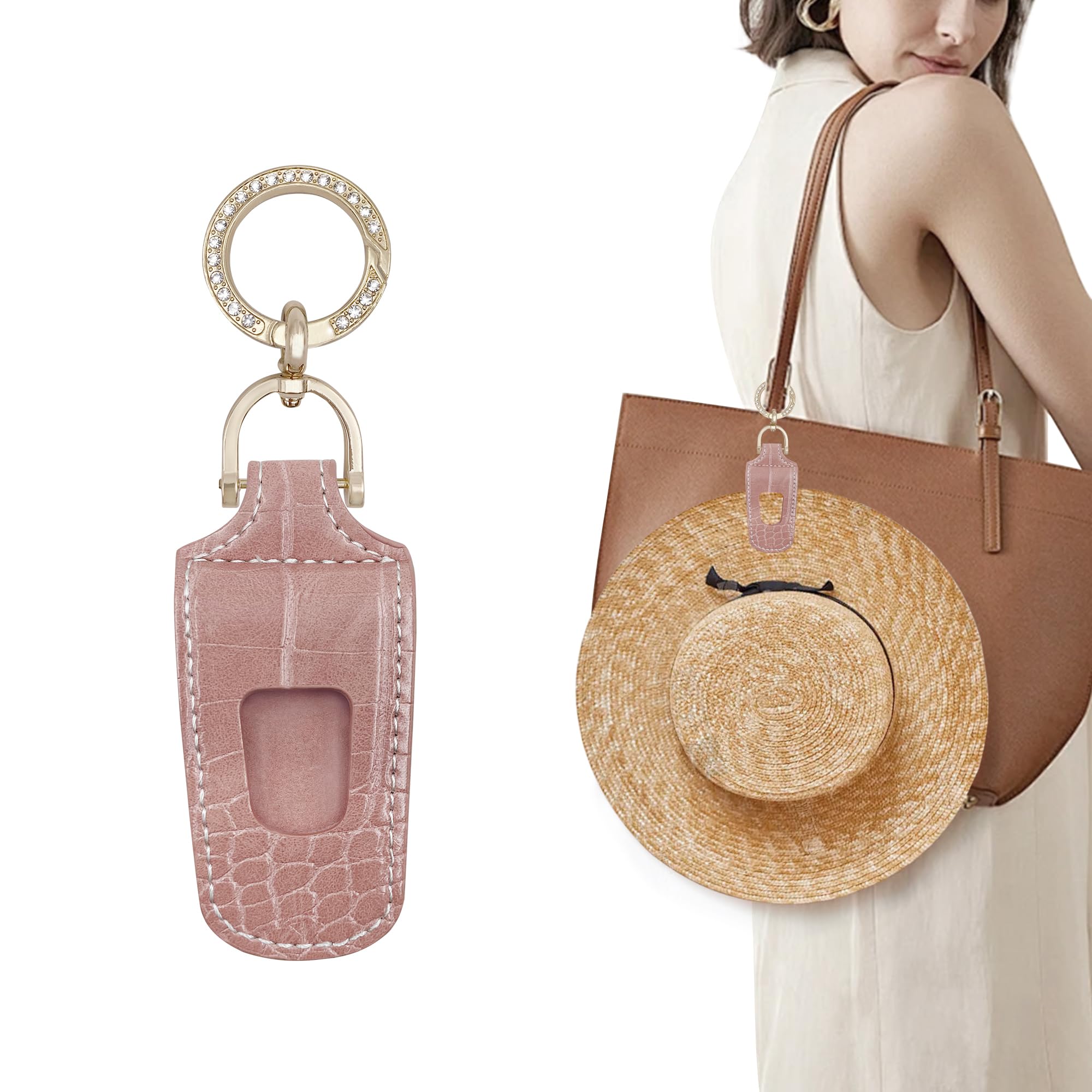 Leather Hat Clip for Travel on Bag Women's Multifunctional Elastic Non-Magnetic Hat Holder Outdoor Hat Companion