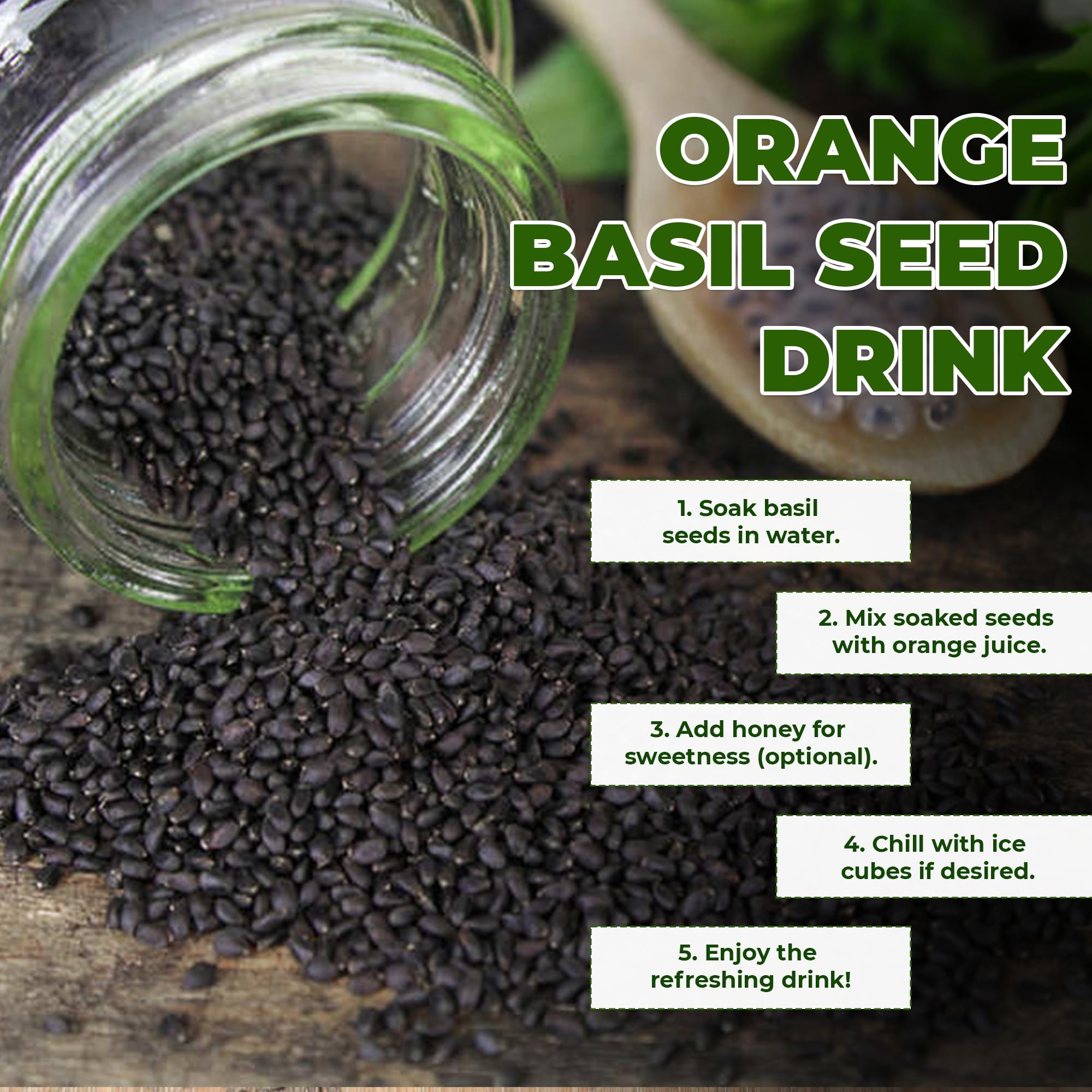 Swiss Naturals Basil Seeds Organic | Sabja Seeds | Takmaria | Tukmariya Seeds | 400 grams 1