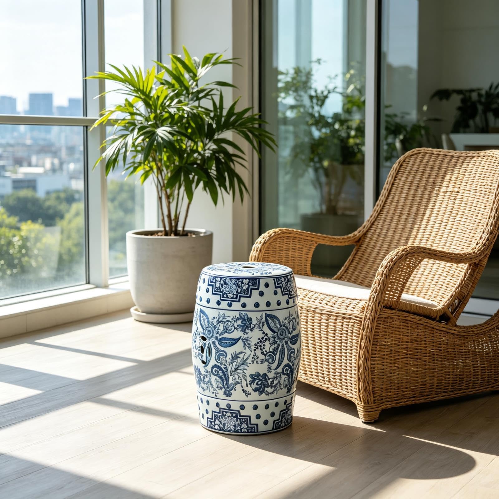 Ceramiczny Stołek Ogrodowy Chinoiserie Na Zewnątrz Dekoracyjny Stołek Na Perkusję Kryty Stolik Na Zewnątrz Stojak Na Rośliny Do Ogrodu Patio Balkon Salon Łazienka